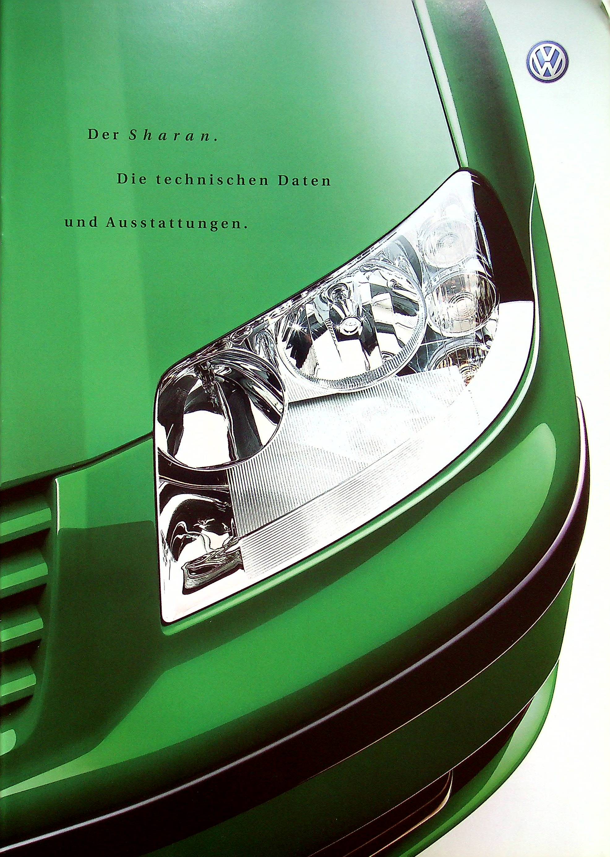 VW Sharan - technische Daten & Ausstattungen - Prospekt 04/2002