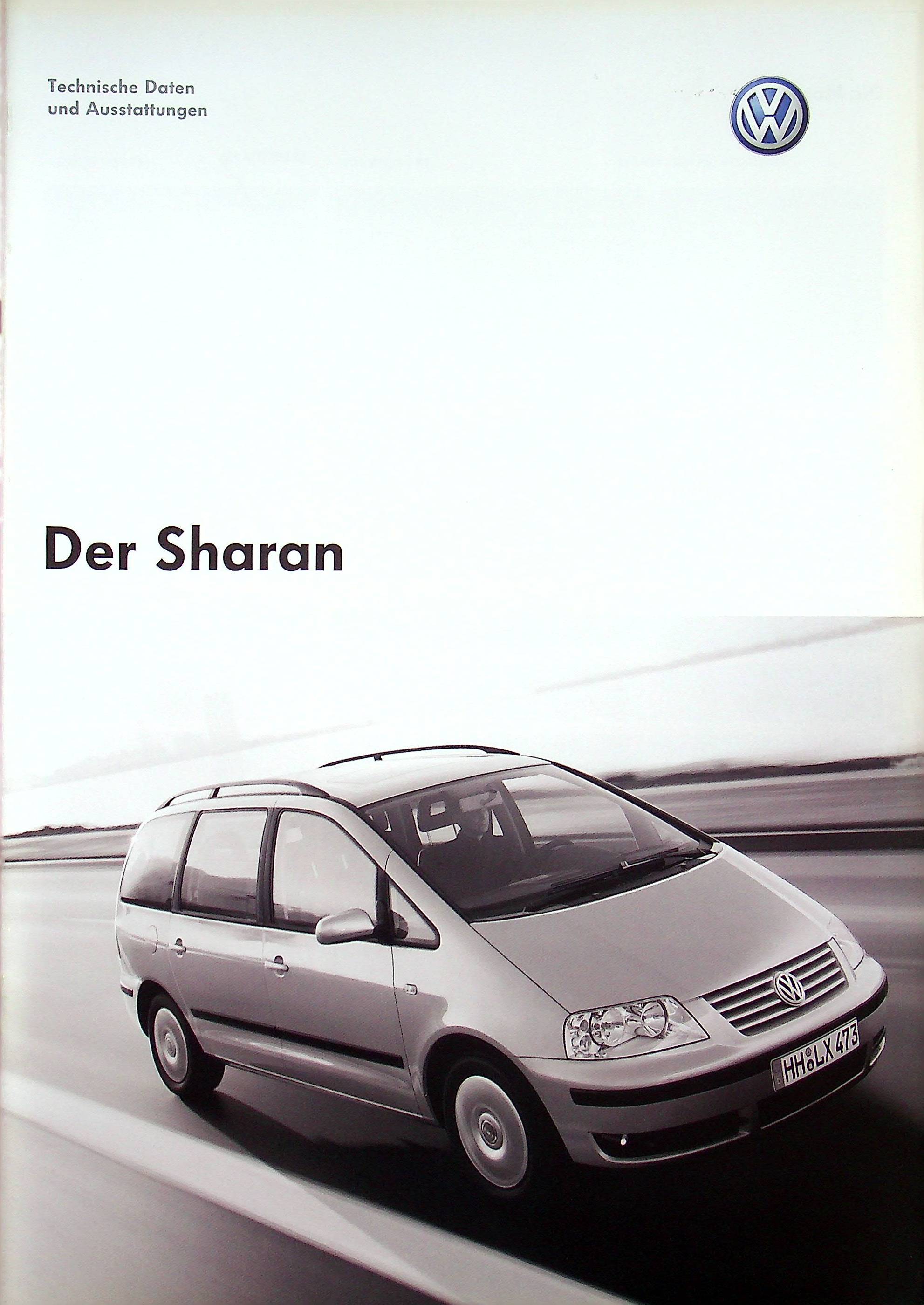 VW Sharan - technische Daten & Ausstattungen - Prospekt 05/2003