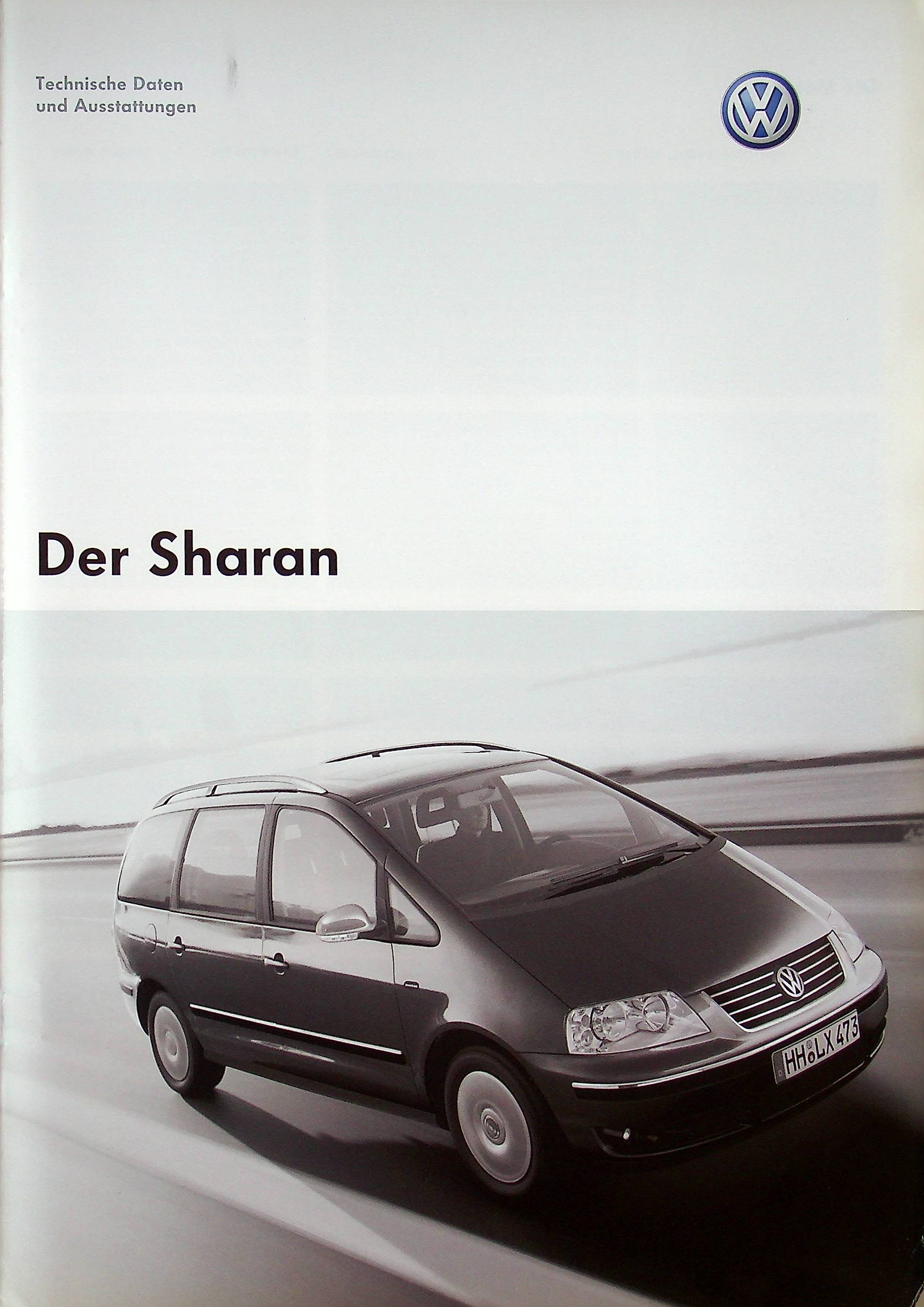 VW Sharan - technische Daten & Ausstattungen - Prospekt 11/2003