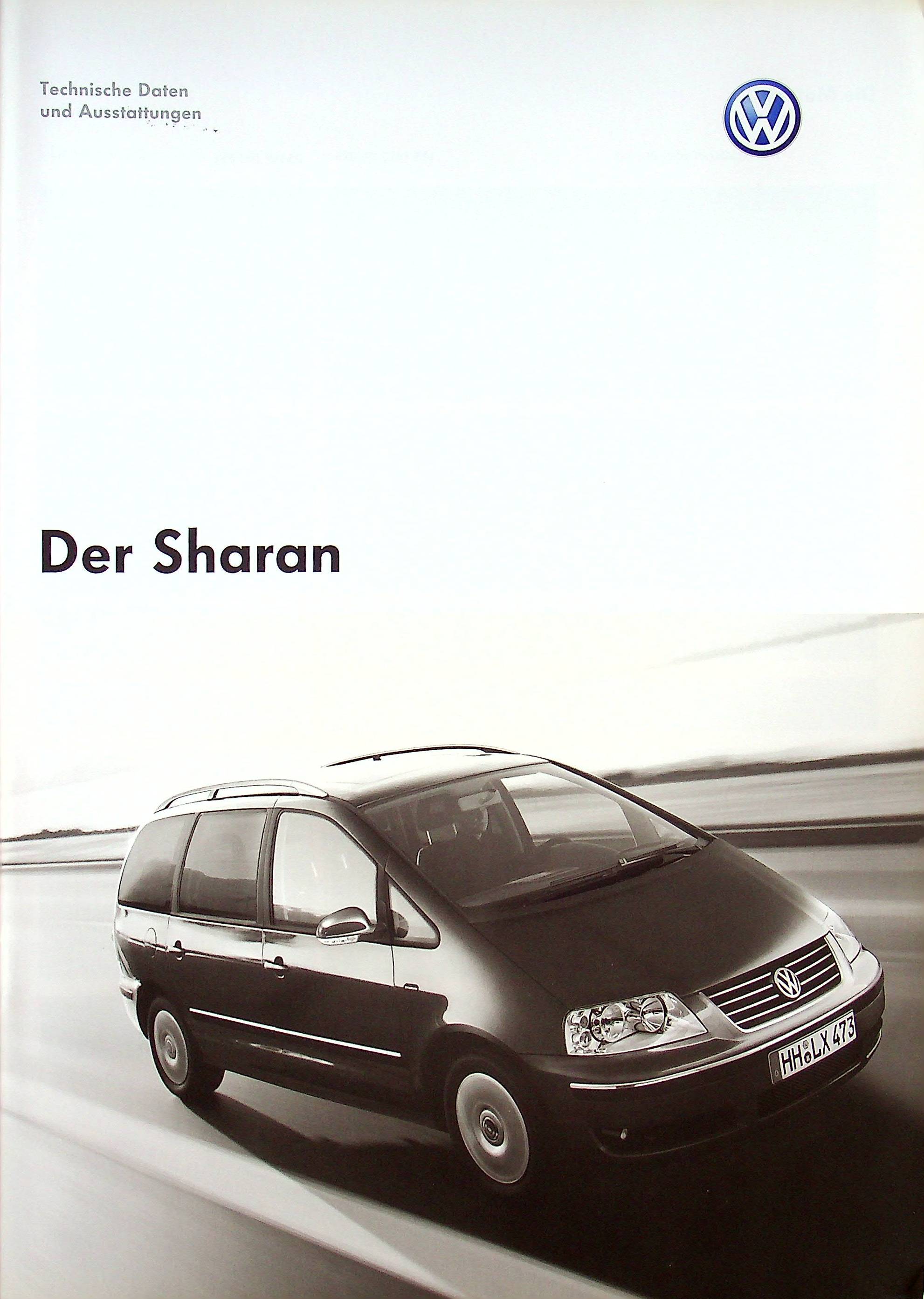 VW Sharan - technische Daten & Ausstattungen - Prospekt 10/2006
