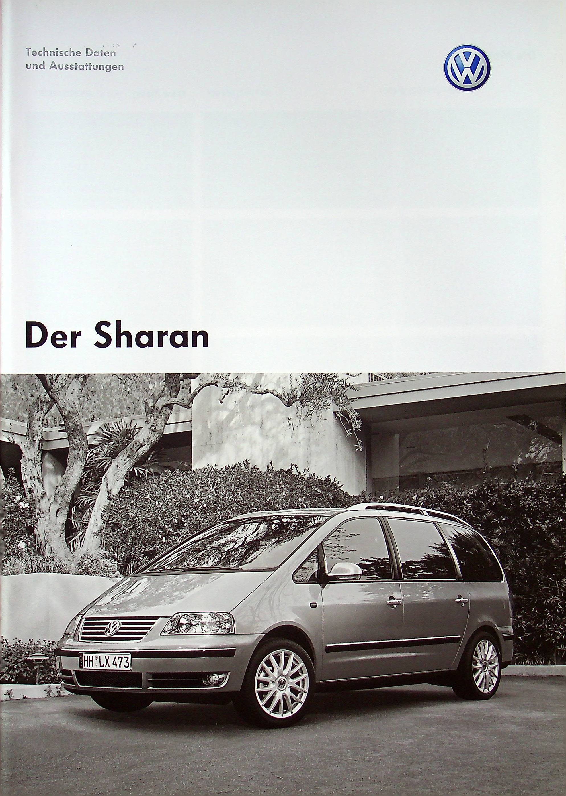 VW Sharan - technische Daten & Ausstattungen - Prospekt 05/2007