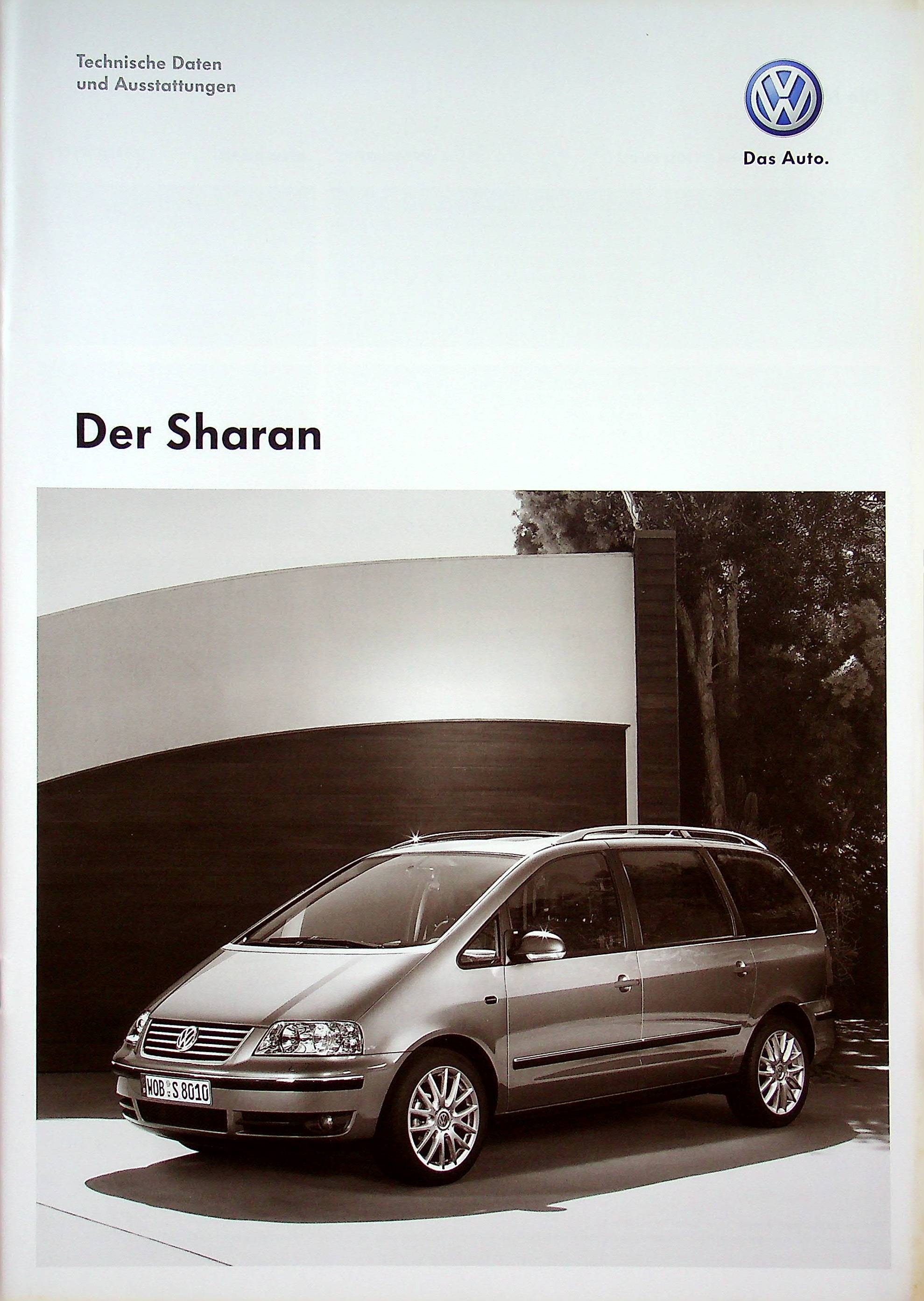 VW Sharan - technische Daten & Ausstattungen - Prospekt 05/2008