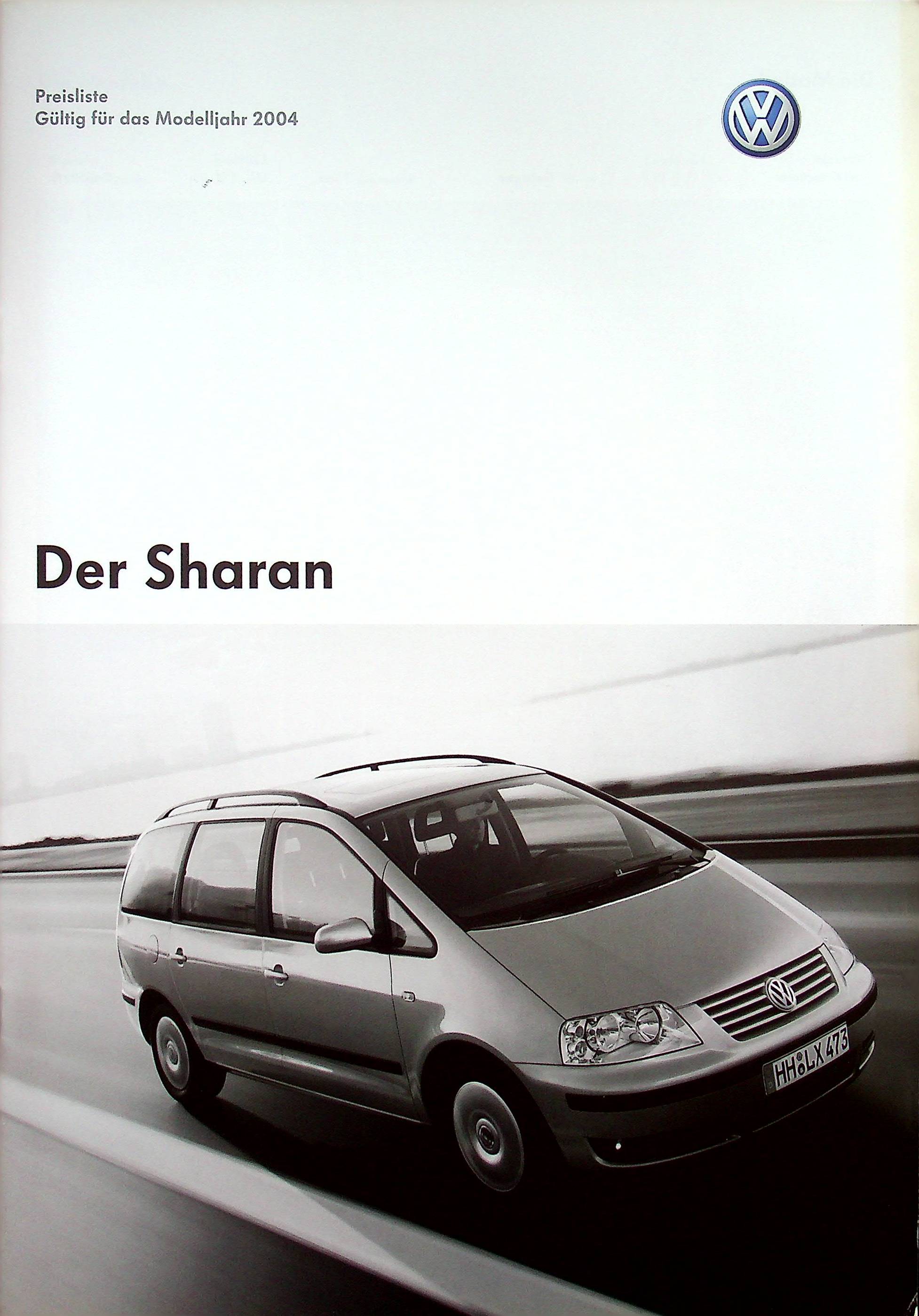 VW Sharan - Preisliste & Extras - Prospekt 06/2003