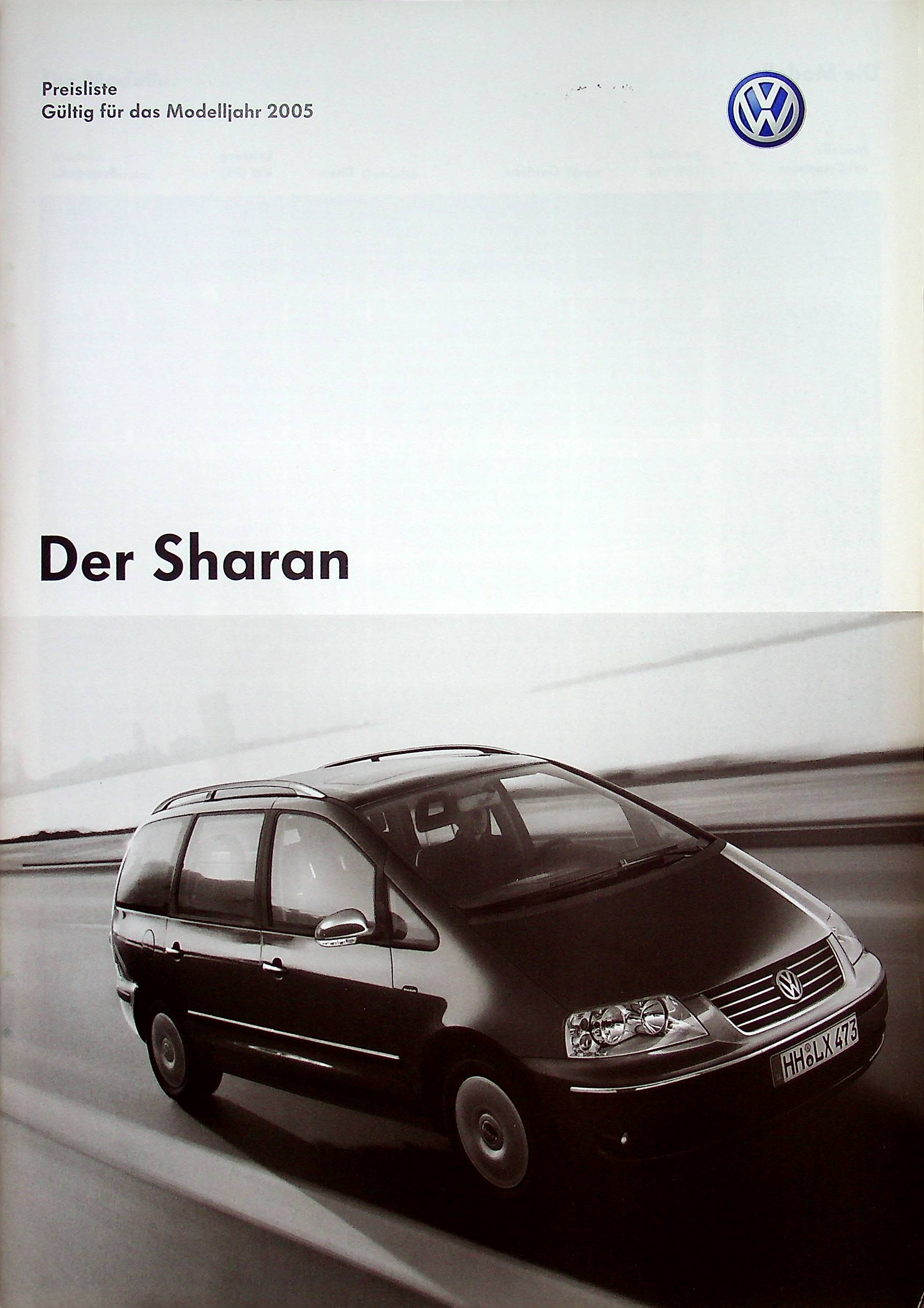 VW Sharan - Preisliste & Extras - Prospekt 04/2004