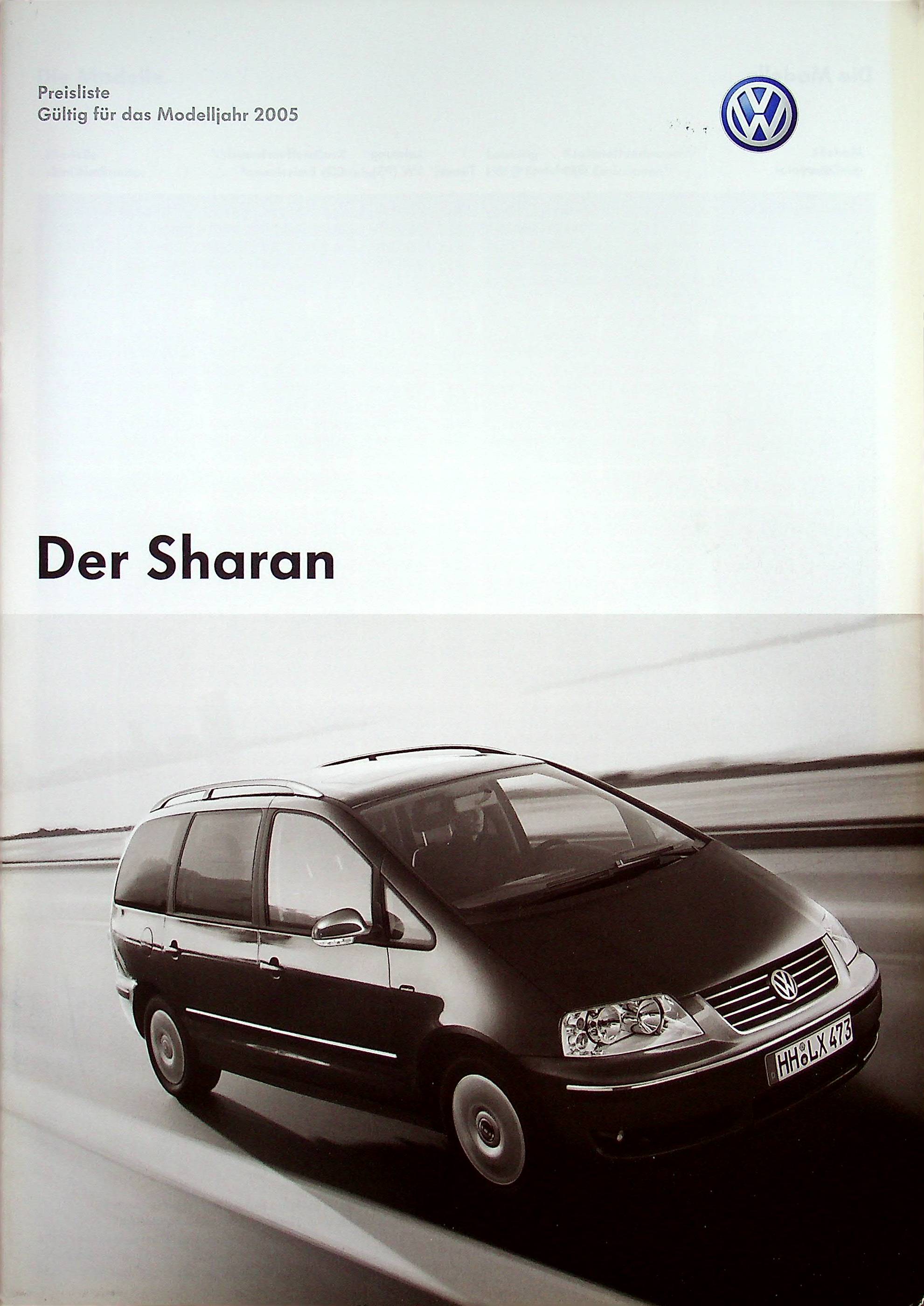 VW Sharan - Preisliste & Extras - Prospekt 11/2004