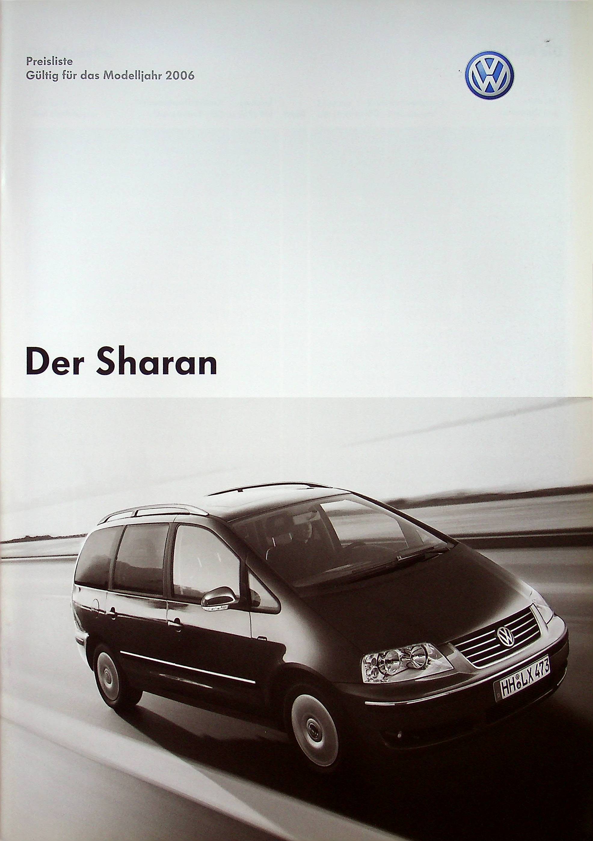 VW Sharan - Preisliste & Extras - Prospekt 04/2005