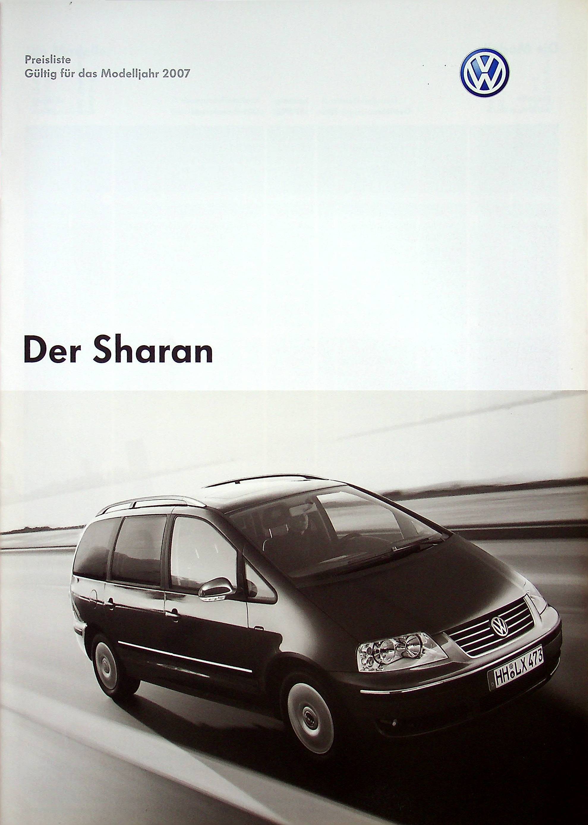 VW Sharan - Preisliste & Extras - Prospekt 11/2006