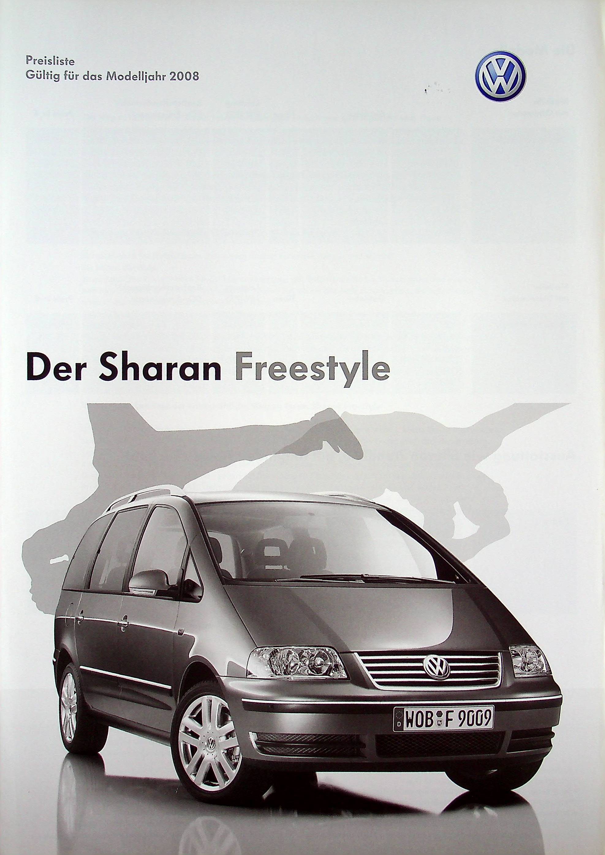 VW Sharan - Freestyle - Preise & Extras - Prospekt 05/2007