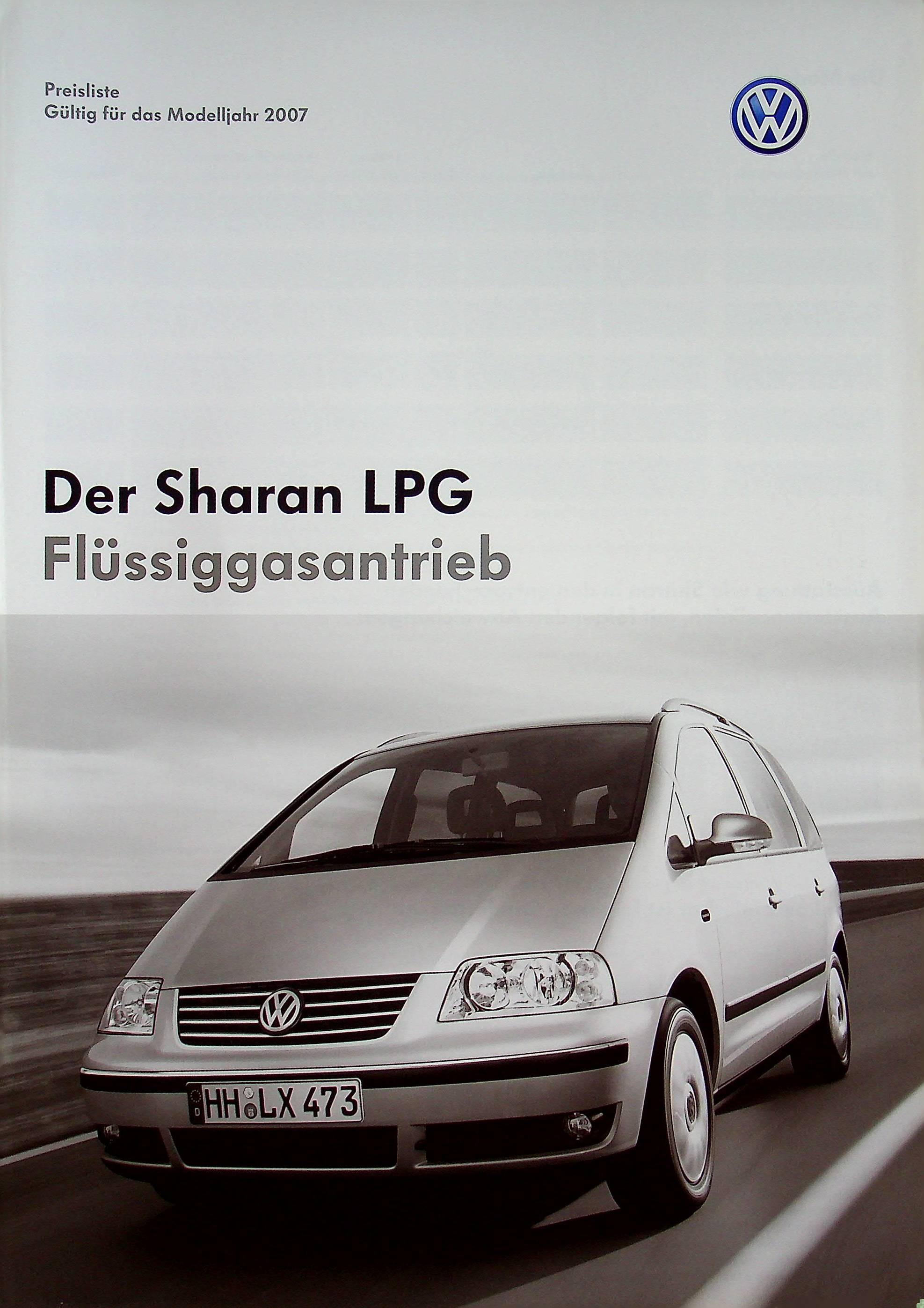 VW Sharan - LPG - Preisliste & Extras - Prospekt 01/2007