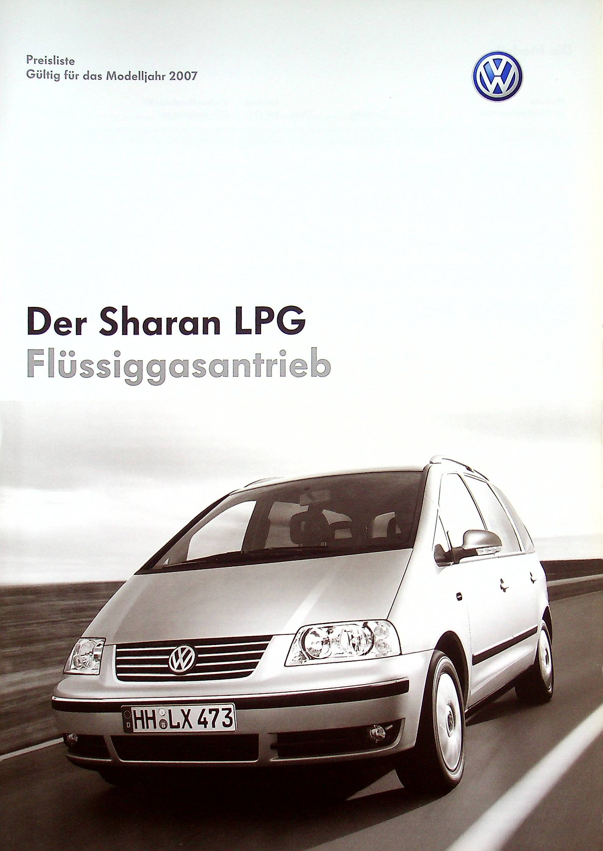VW Sharan - LPG - Preisliste & Extras - Prospekt 06/2006