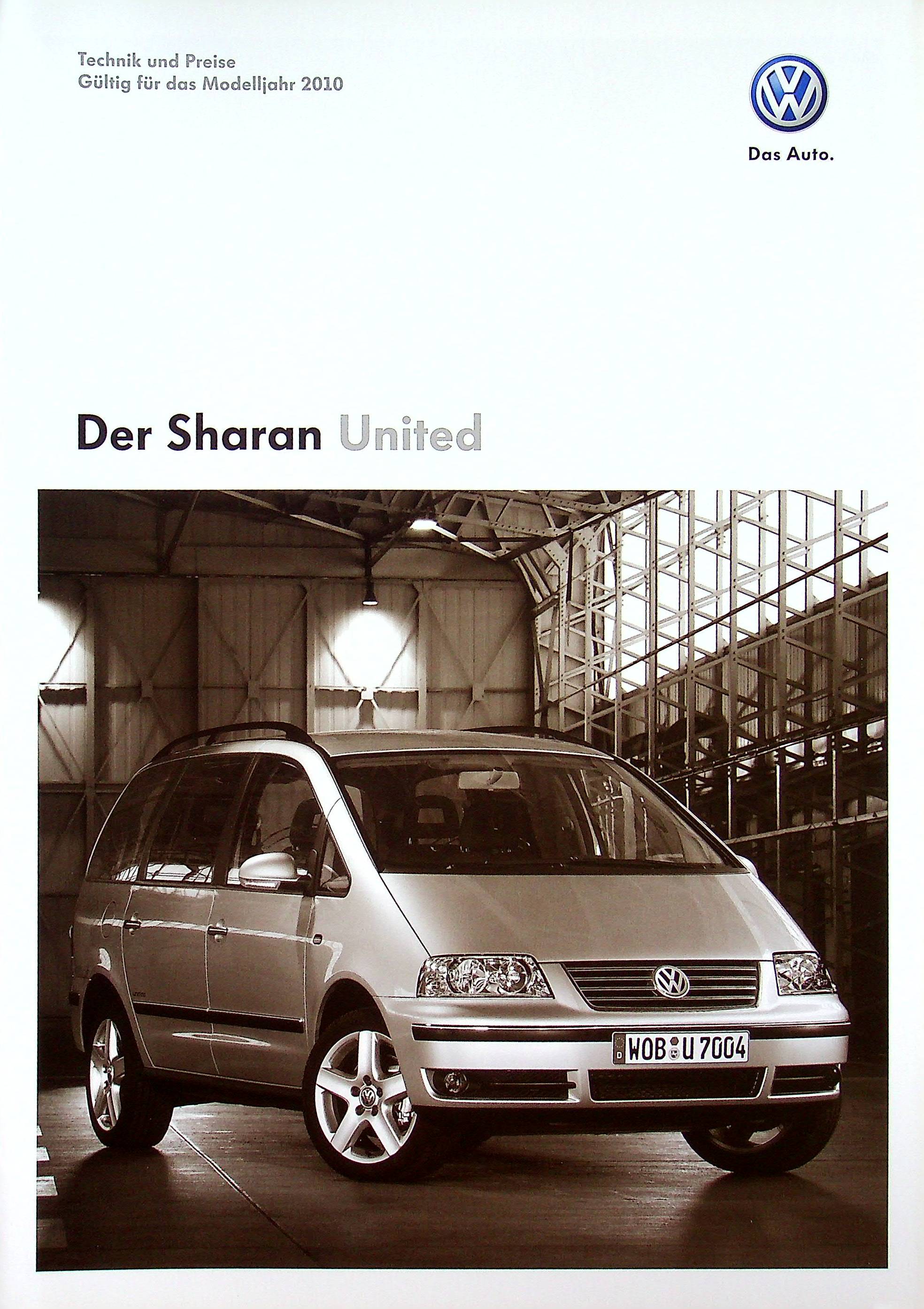 VW Sharan - United - Preisliste & Extras - Prospekt 05/2009