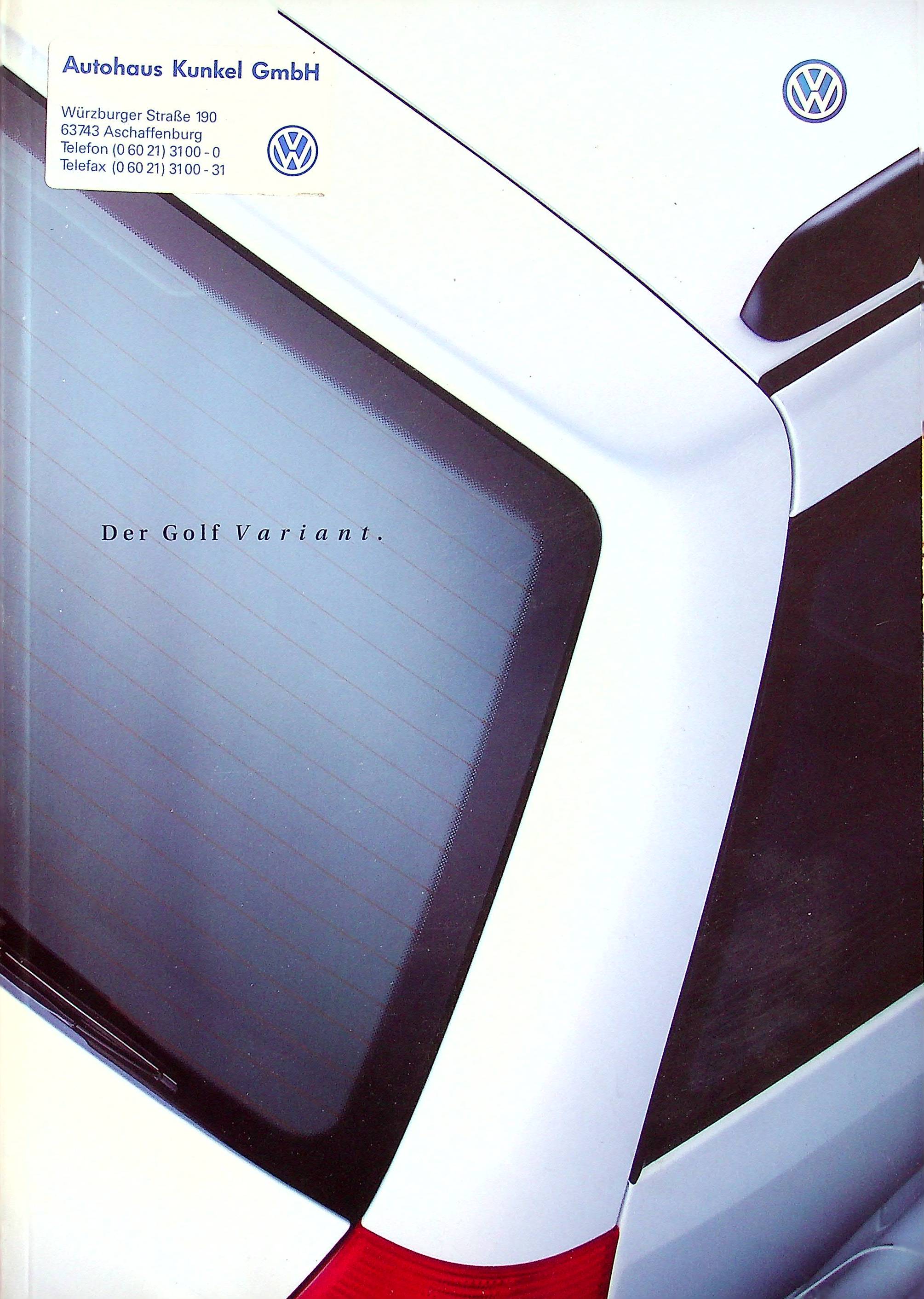 VW Golf IV Variant Prospekt 10/1999