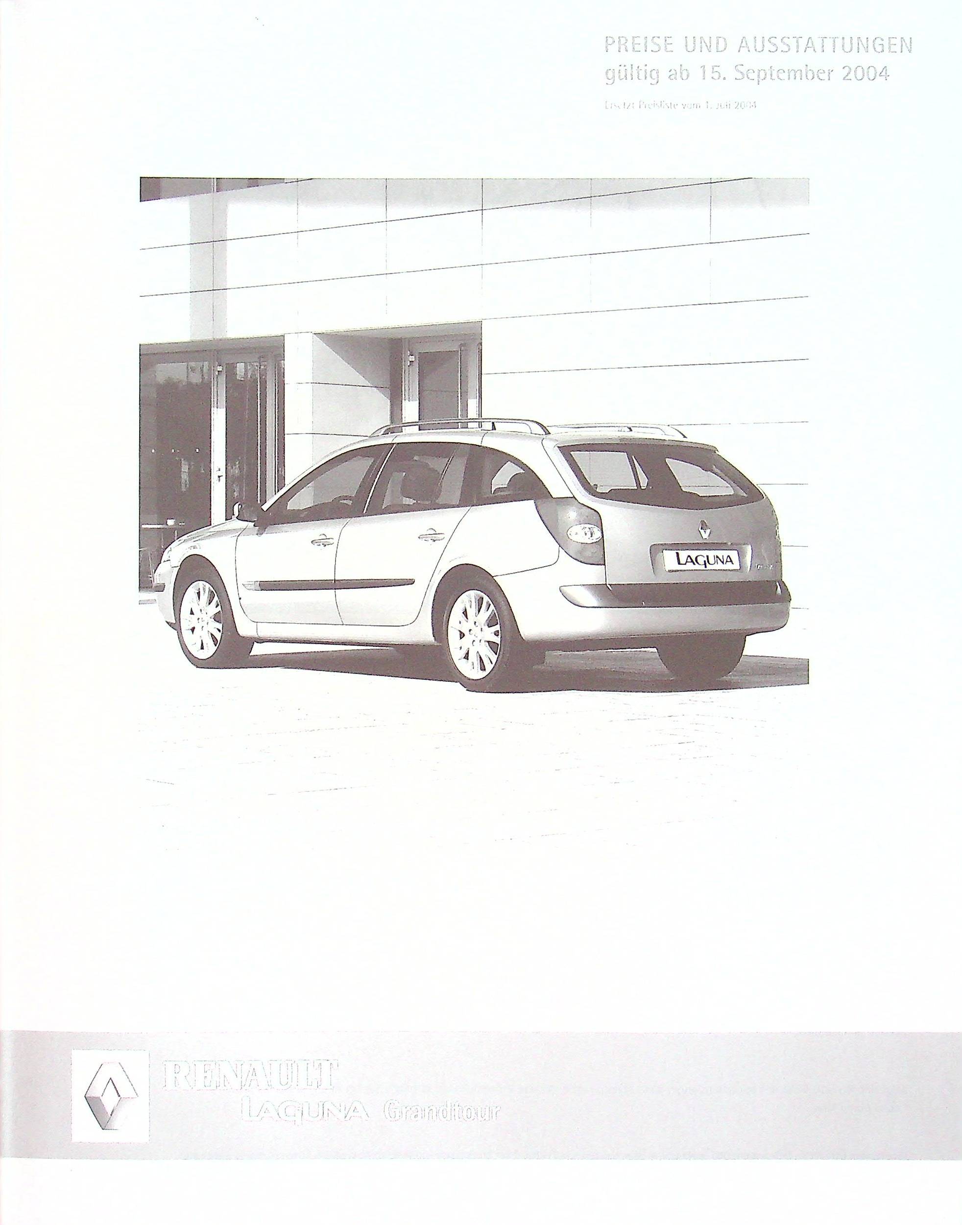 Renault Laguna Grandtour - Preisliste & Extras - Prospekt 09/2004