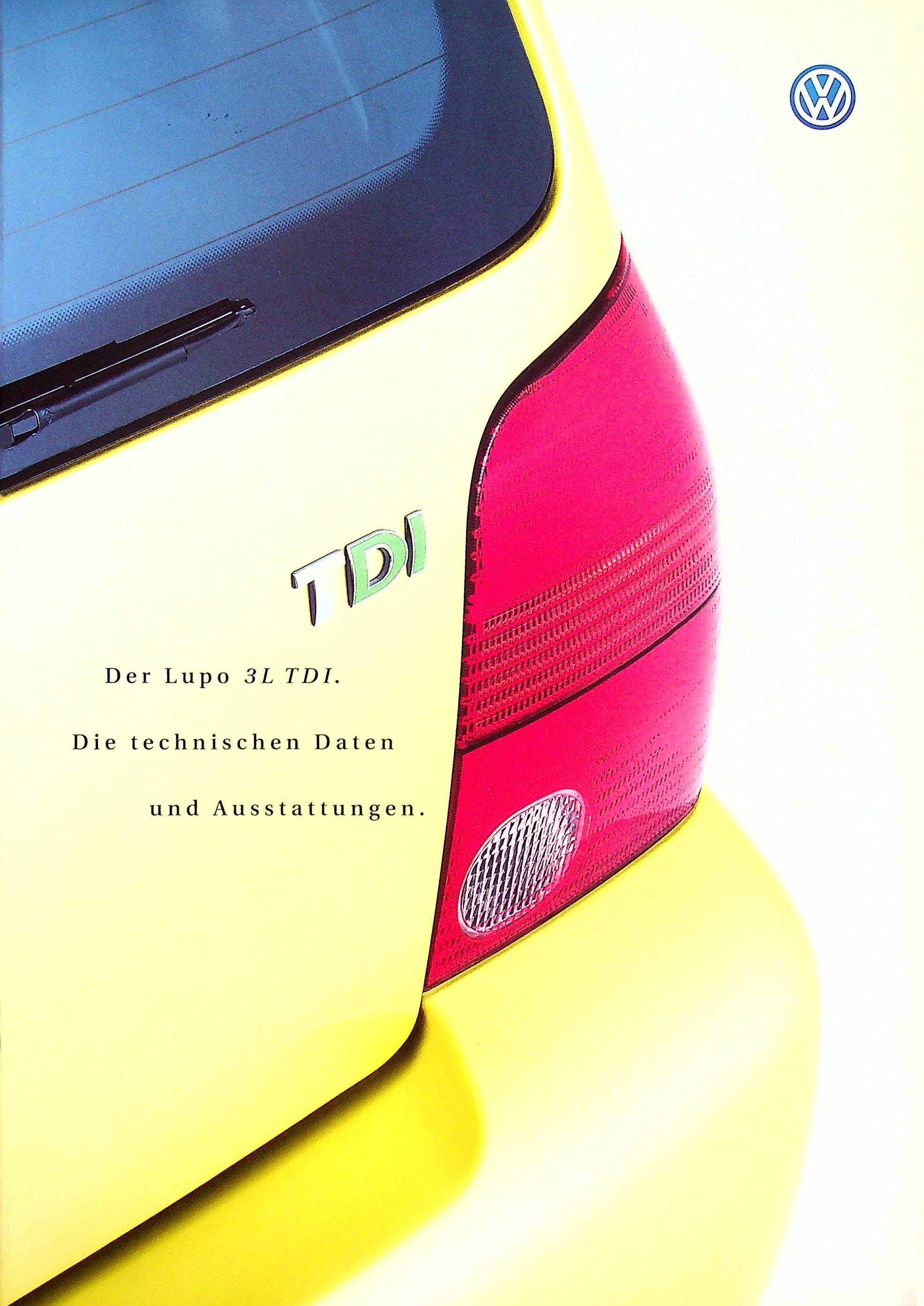 VW Lupo 3L TDI - technische Daten & Ausstattungen - Prospekt 10/2000