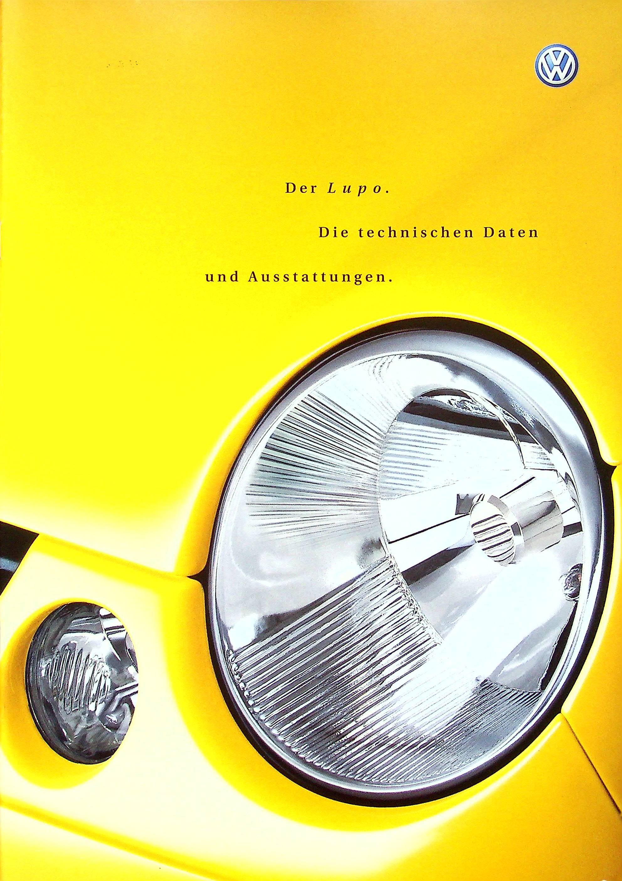 VW Lupo - technische Daten & Ausstattungen - Prospekt 10/2001