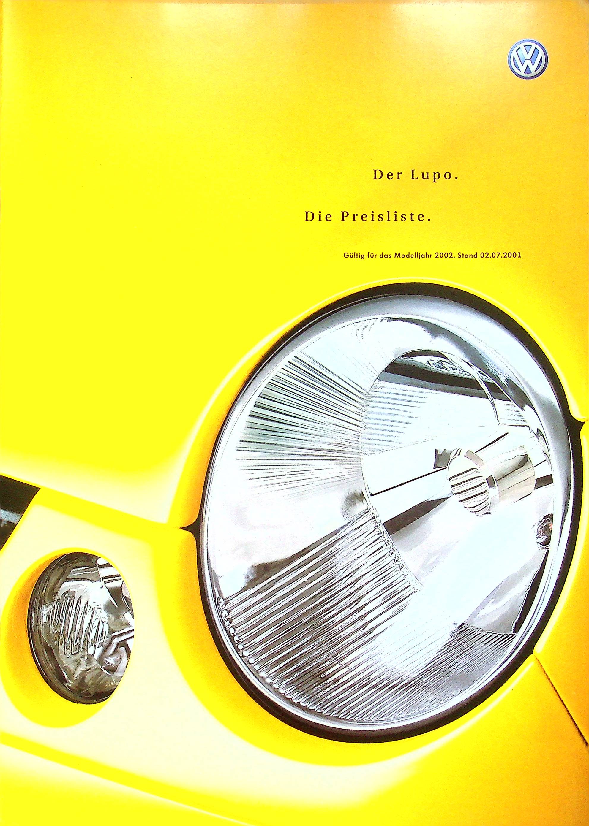 VW Lupo - Preisliste & Extras - Prospekt 11/2001