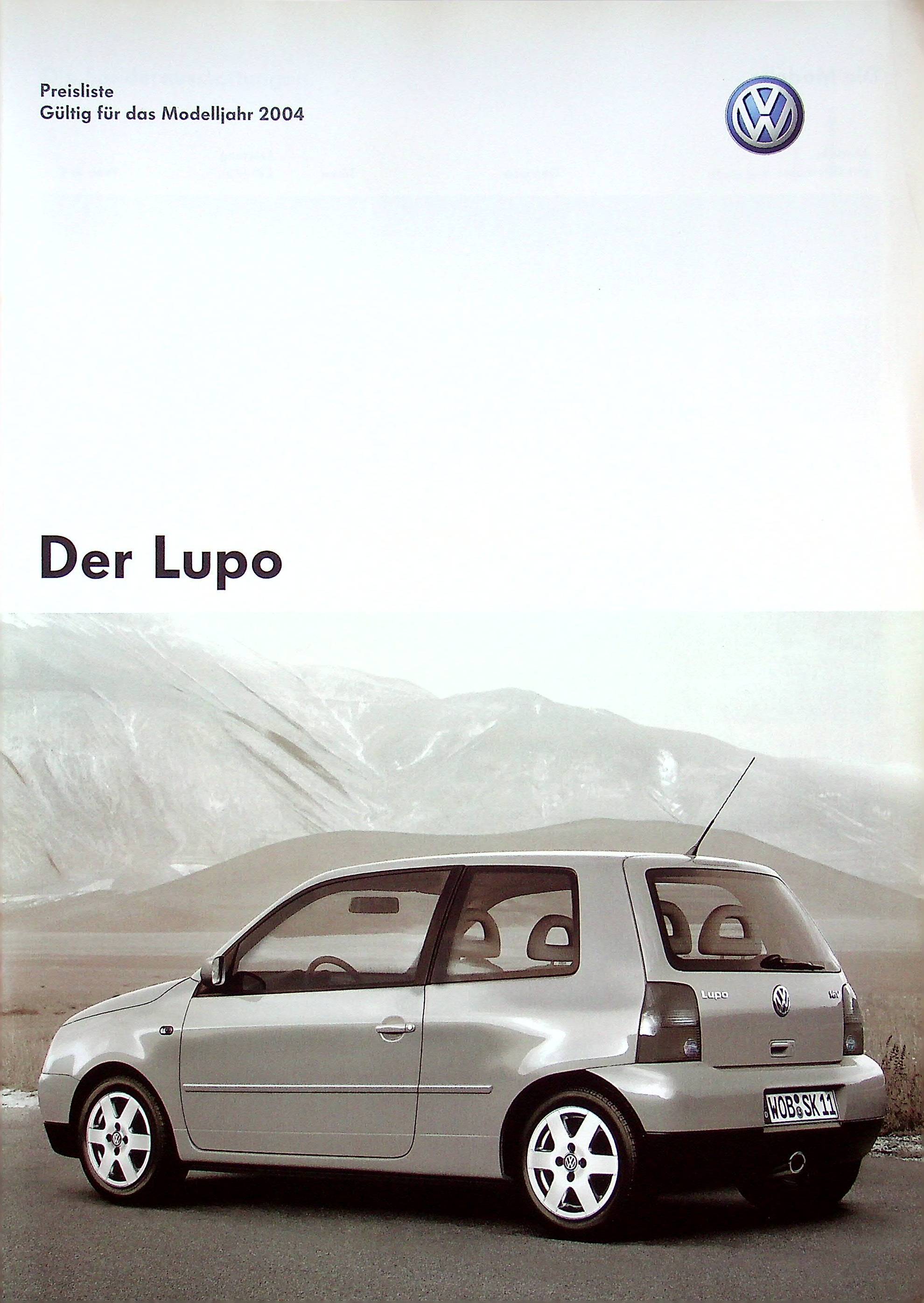 VW Lupo - Preisliste & Extras - Prospekt 10/2003