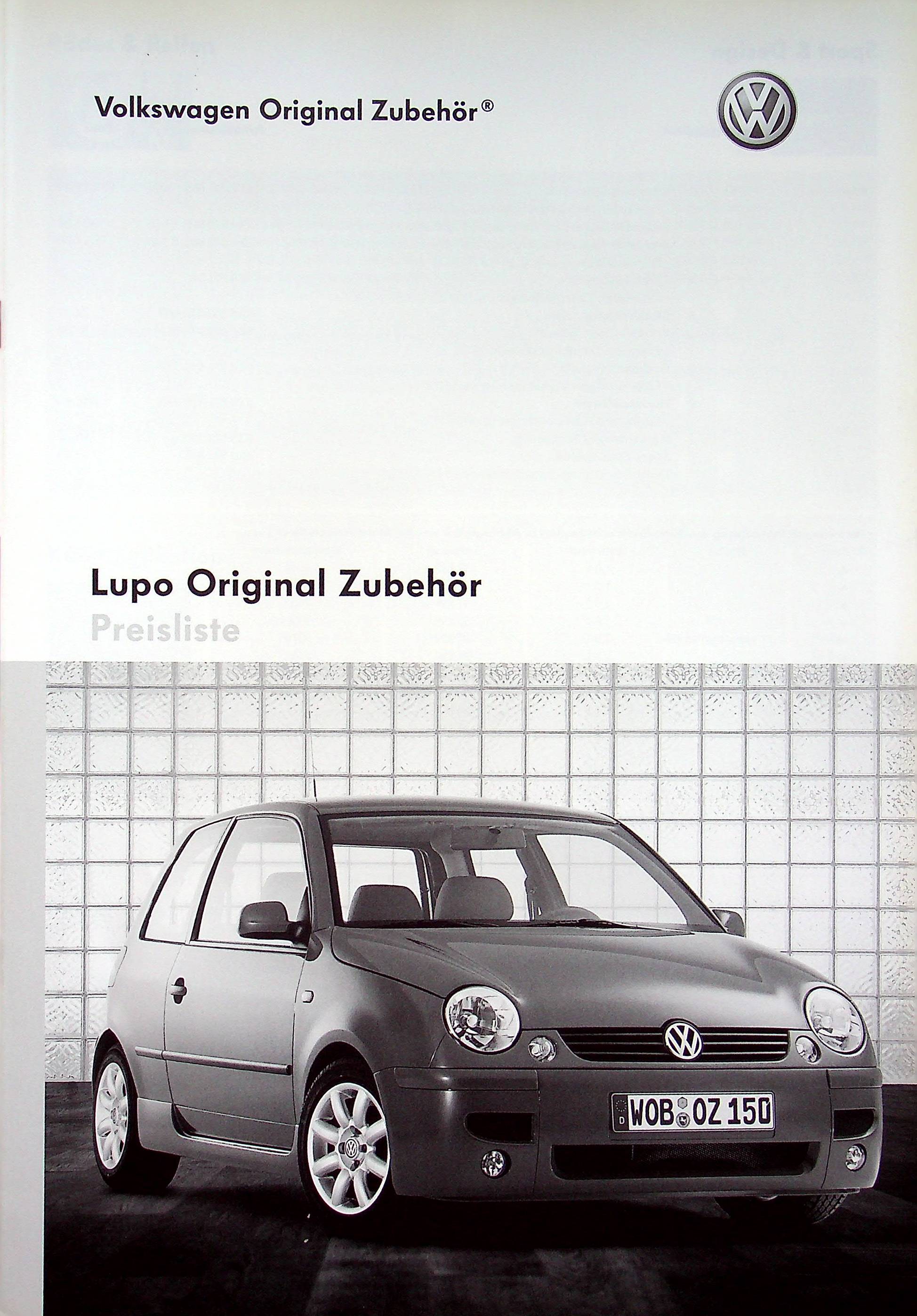 VW Lupo - Zubehör Preisliste - Prospekt 06/2004