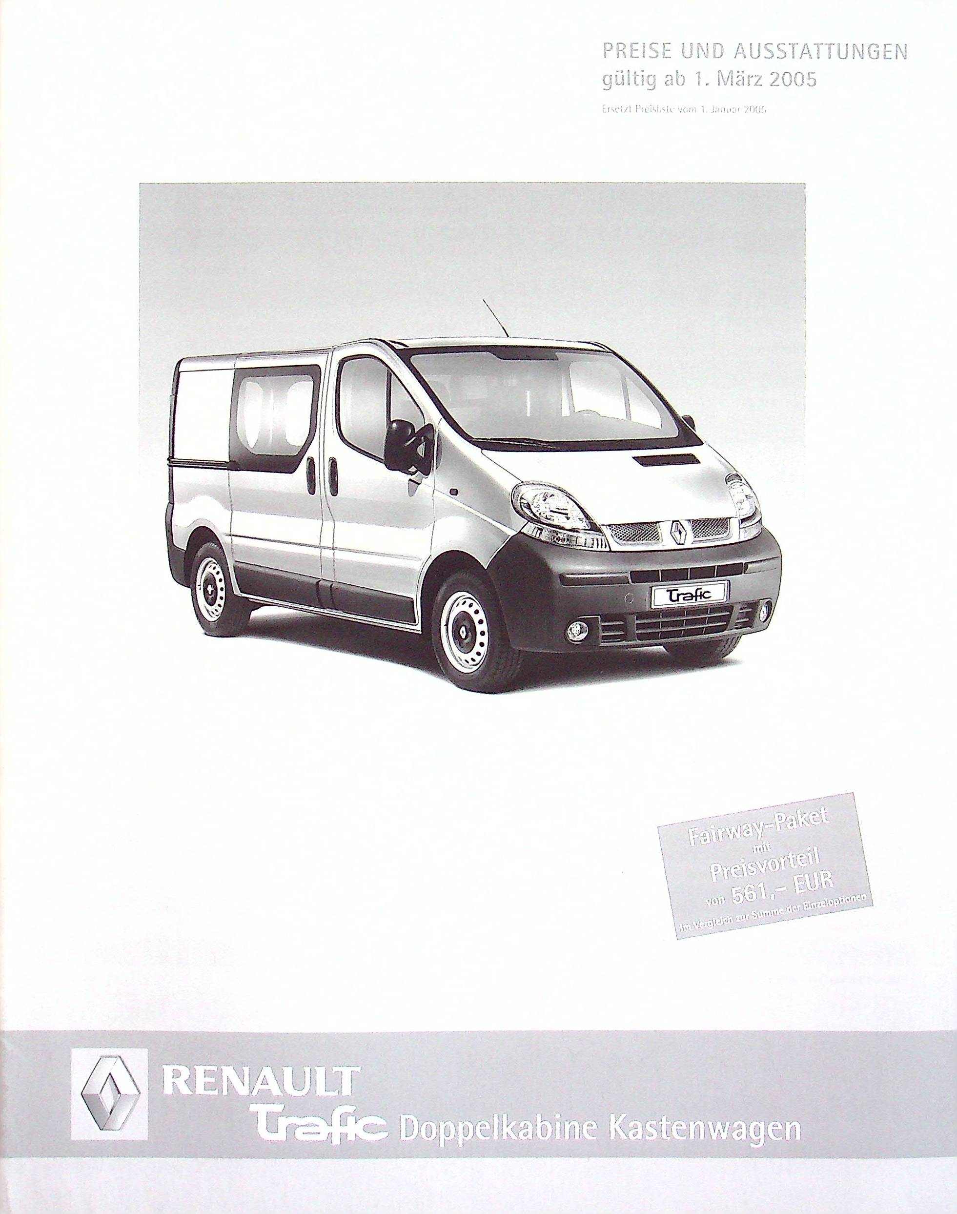 Renault Trafic Doka - Preisliste & Extras - Prospekt 03/2005