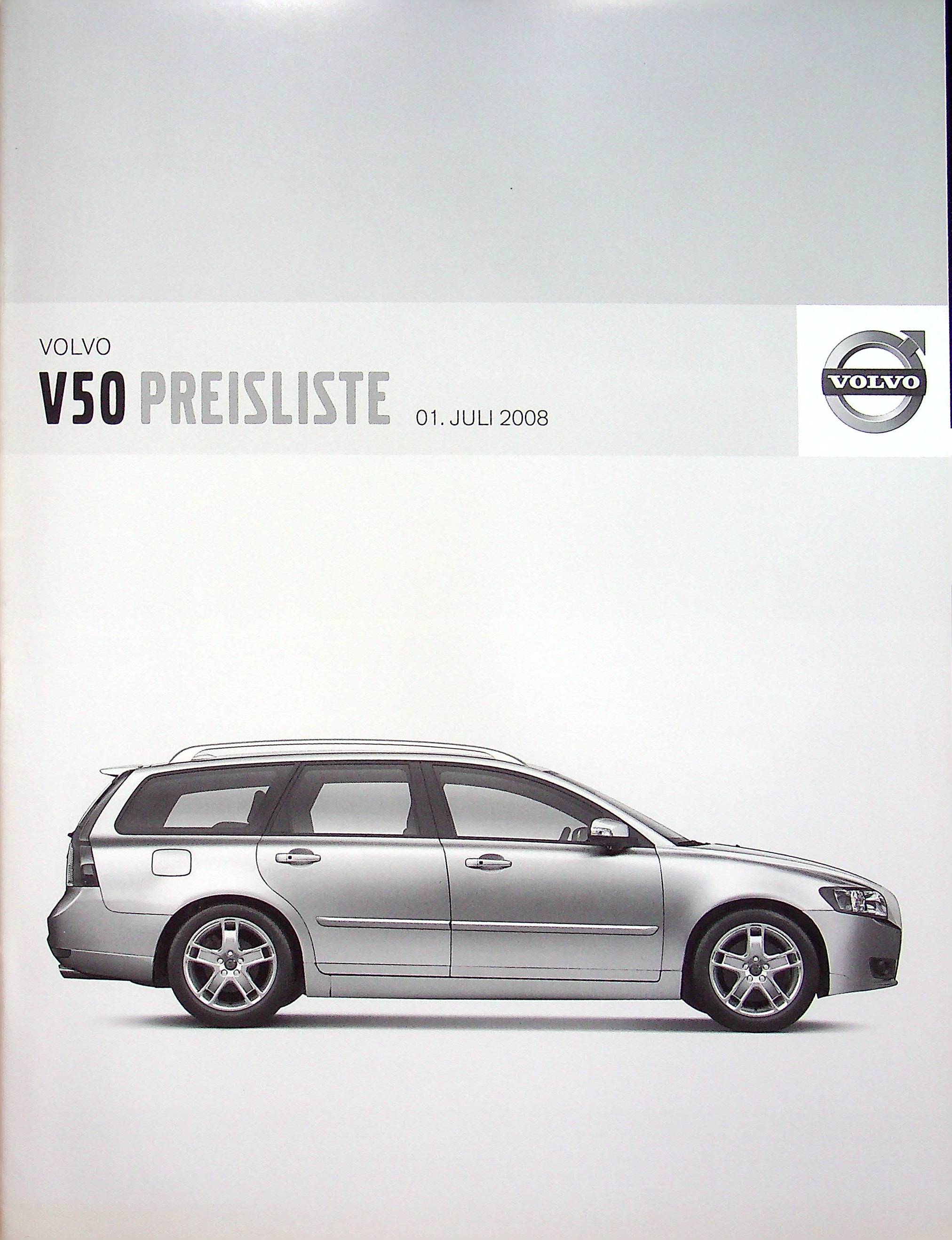 Volvo V 50 - Preisliste & Extras - Prospekt 07/2008