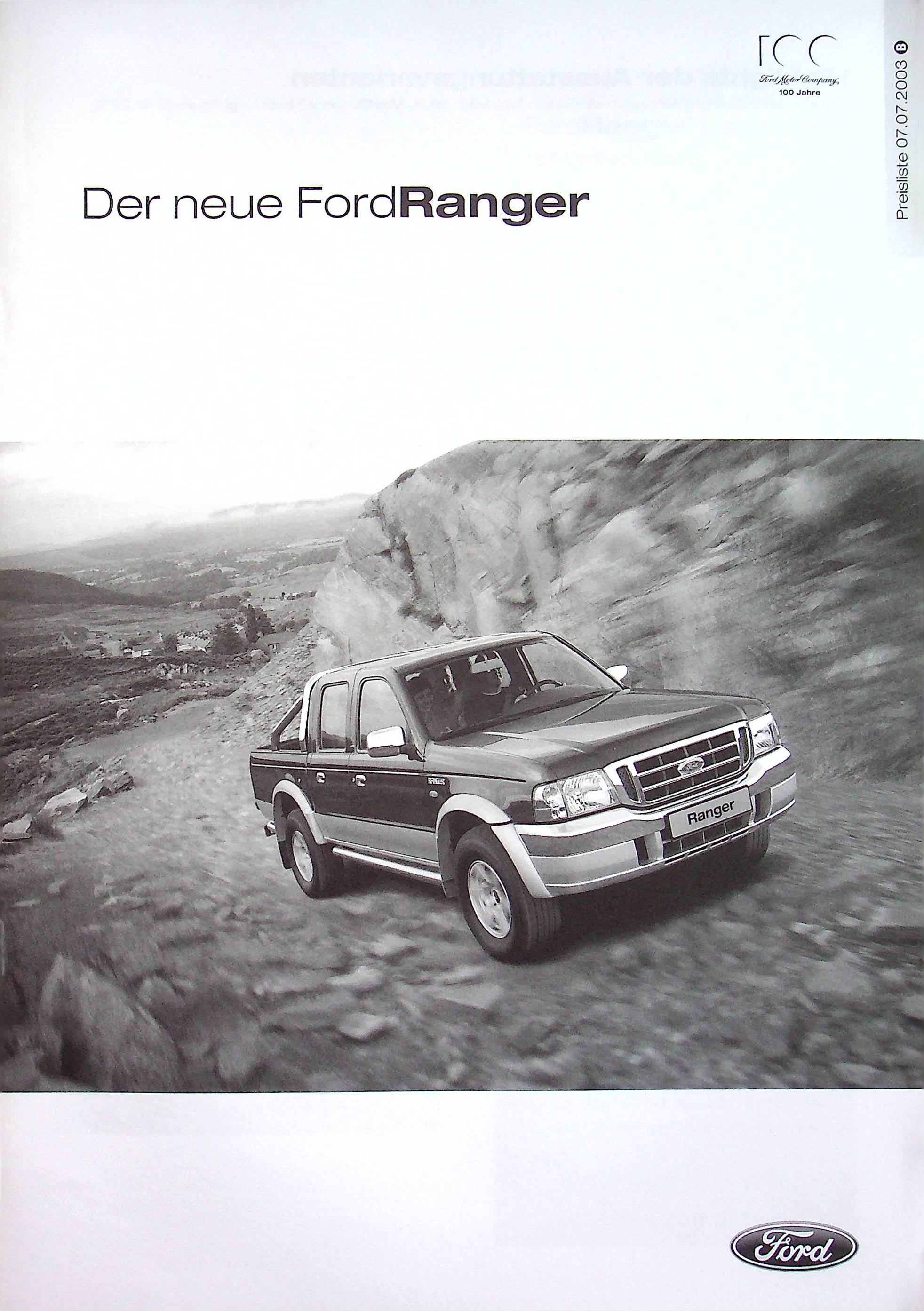 Ford Ranger - Preisliste & Extras - Prospekt 07/2003
