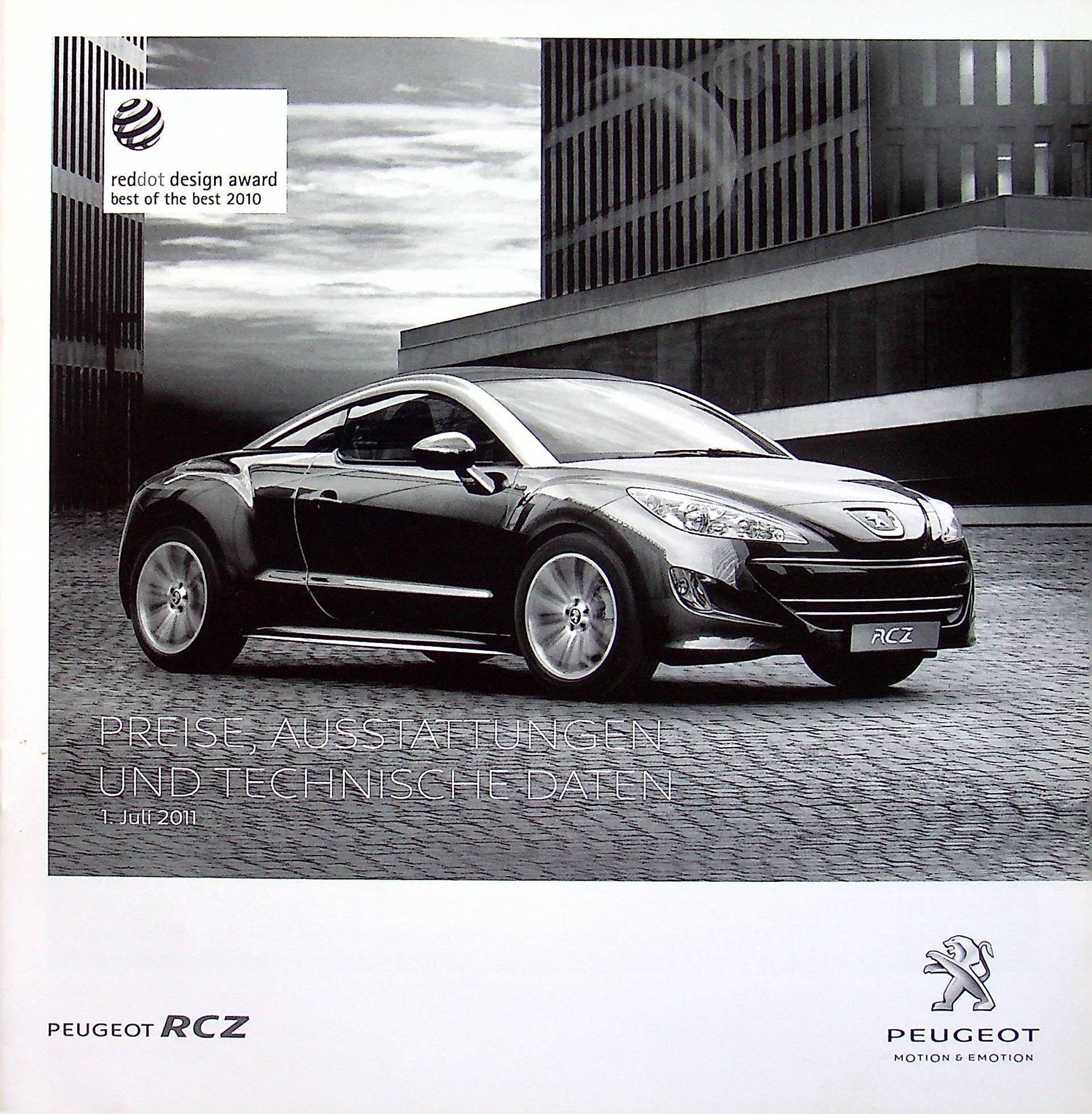 Peugeot RCZ - Preisliste & Extras - Prospekt 07/2011