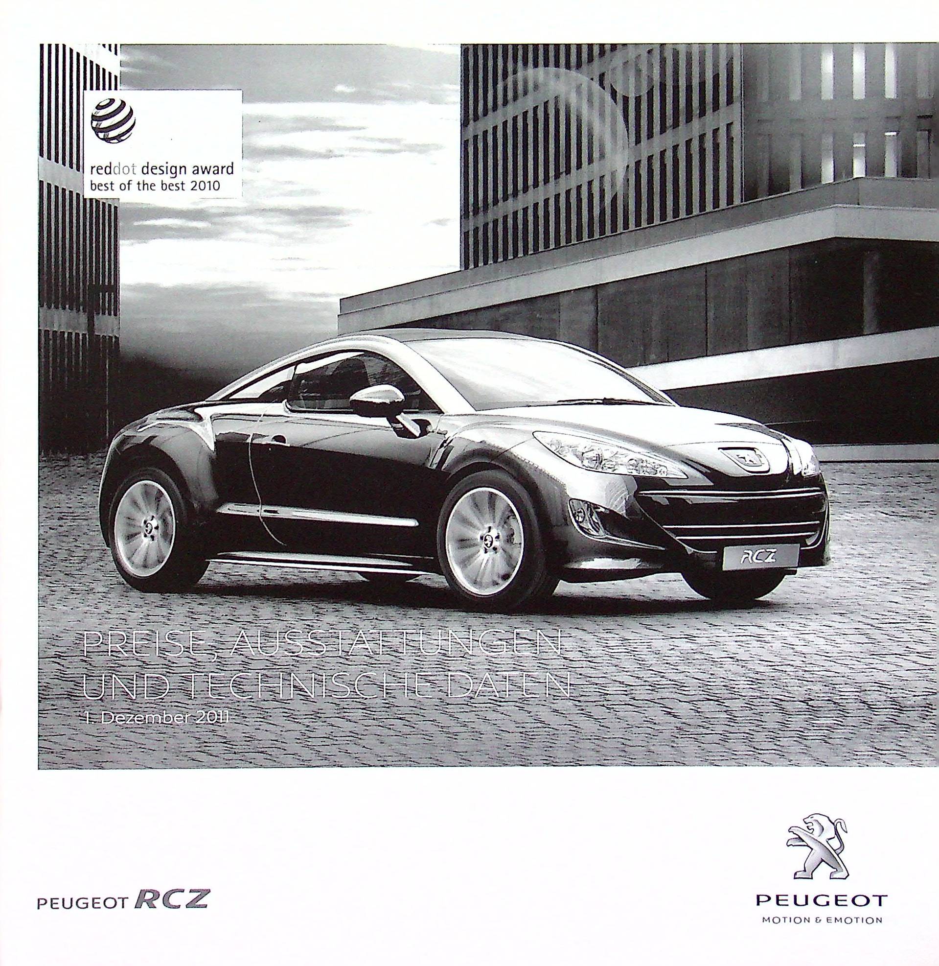 Peugeot RCZ - Preisliste & Extras - Prospekt 12/2011