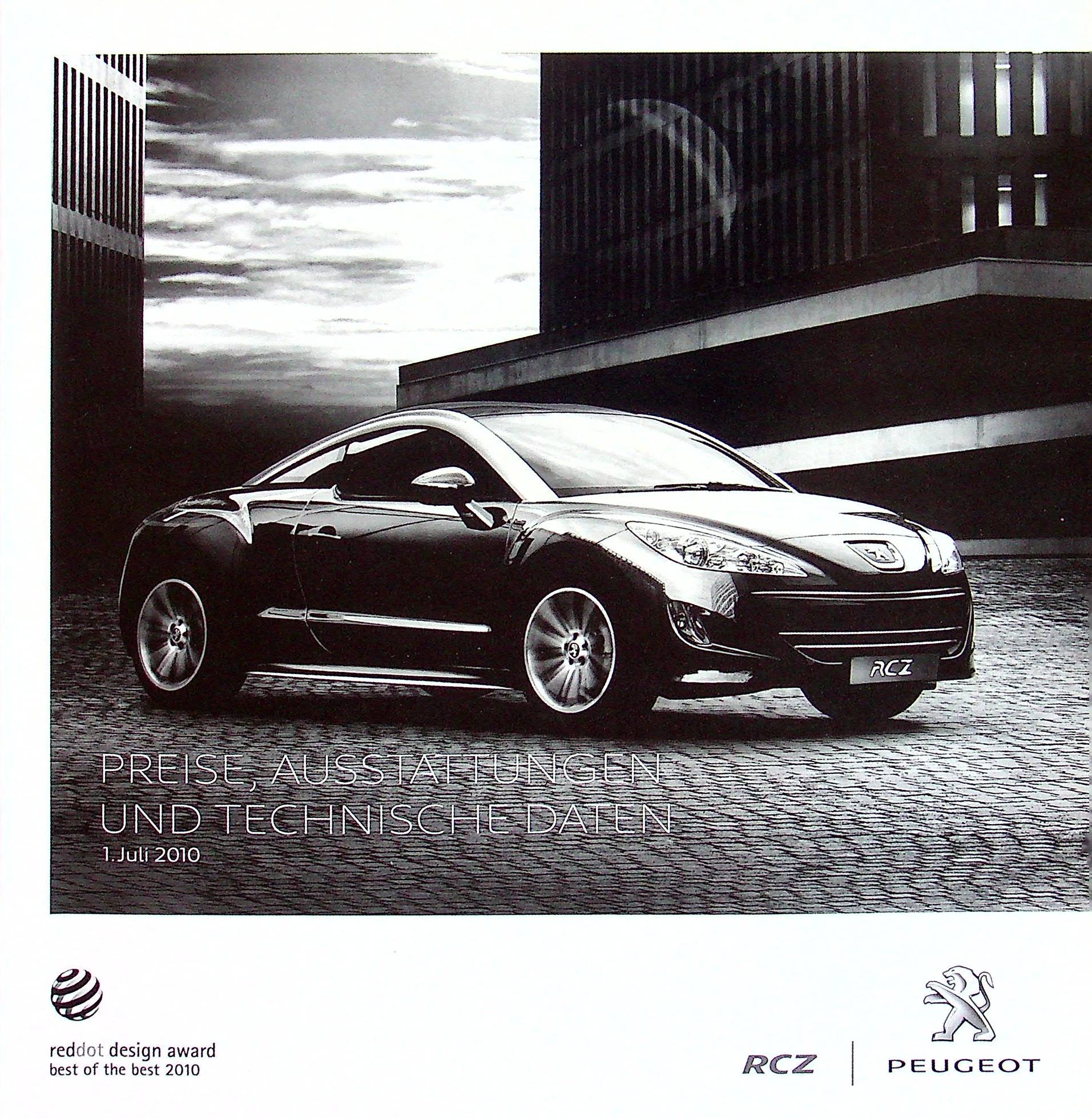 Peugeot RCZ - Preisliste & Extras - Prospekt 07/2010