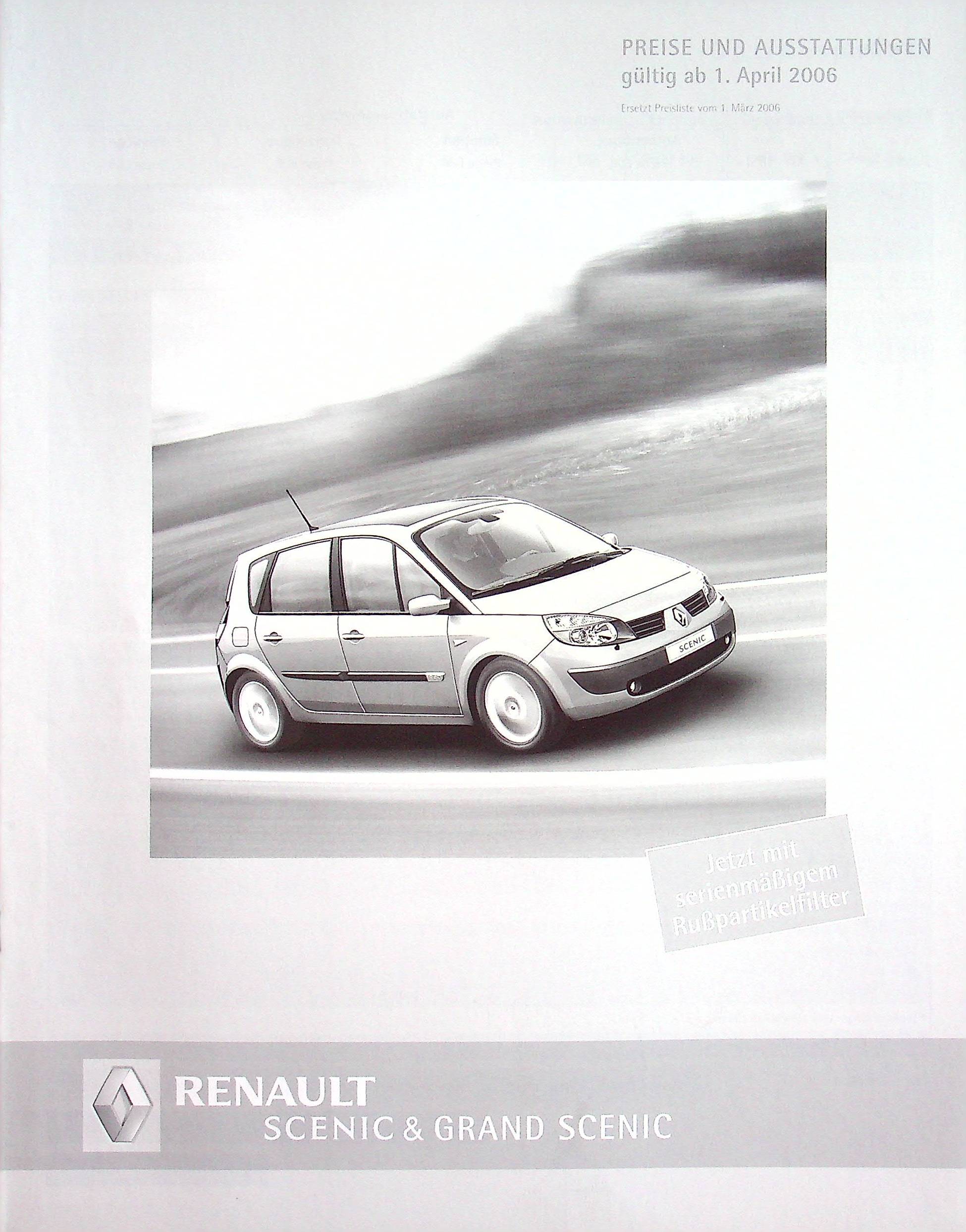 Renault Scenic + Grand - Preisliste & Extras - Prospekt 04/2006