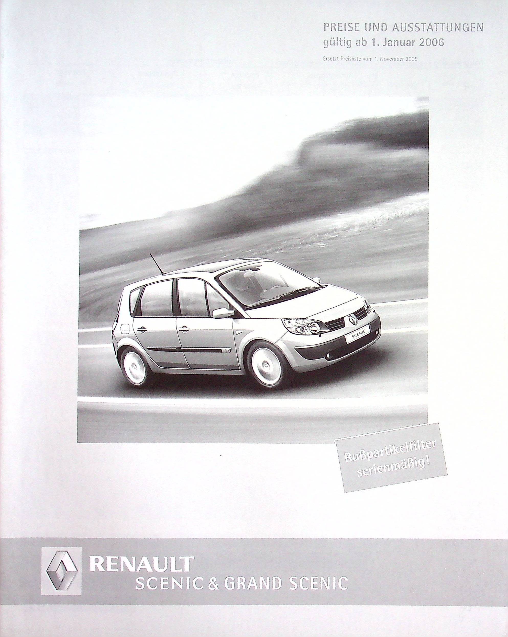 Renault Scenic + Grand - Preisliste & Extras - Prospekt 01/2006