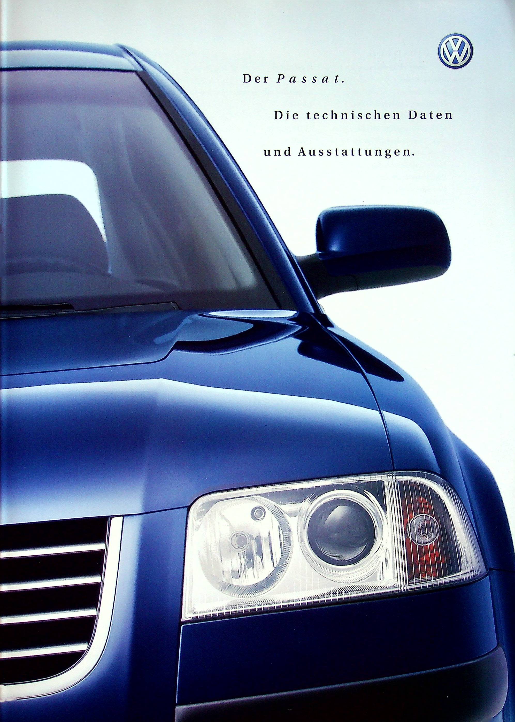 VW Passat B5 - technische Daten & Ausstattungen - Prospekt 10/2001