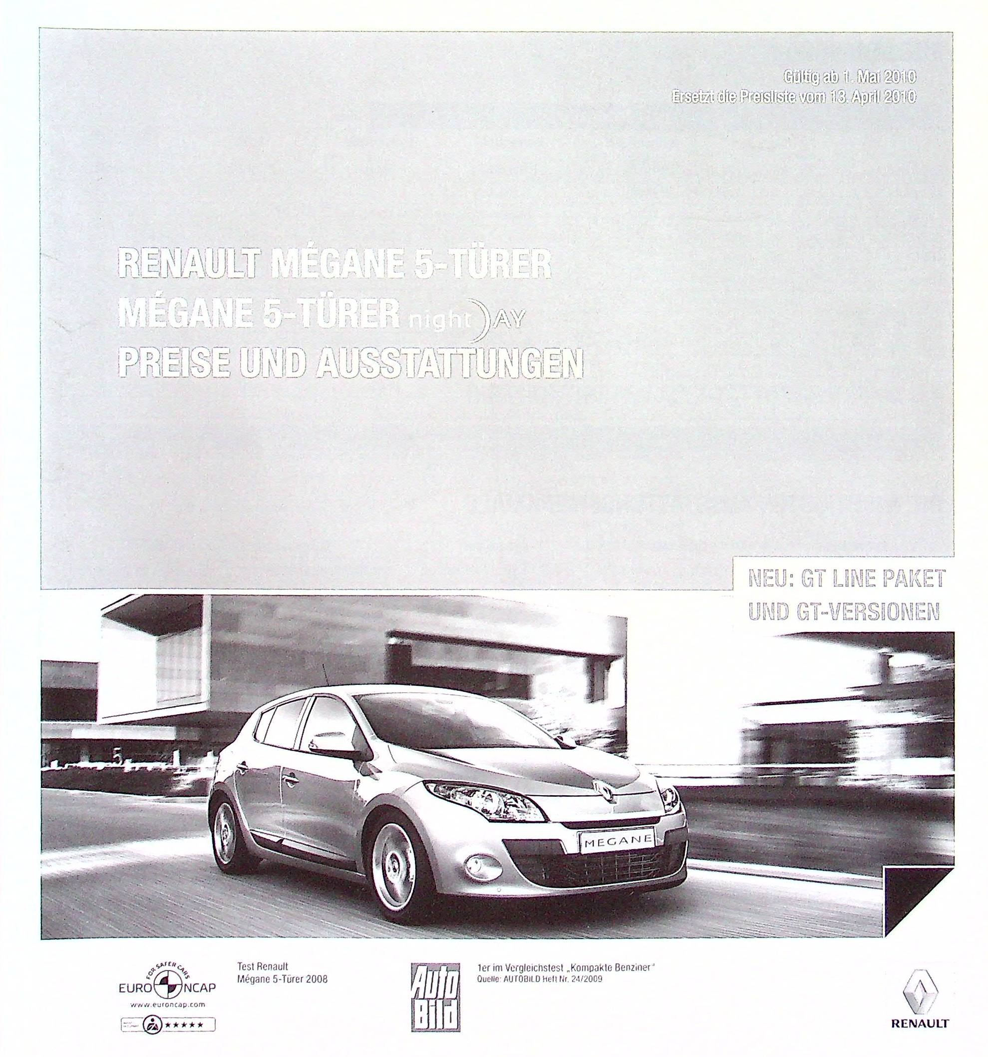 Renault Megane - Preisliste & Extras - Prospekt 05/2010
