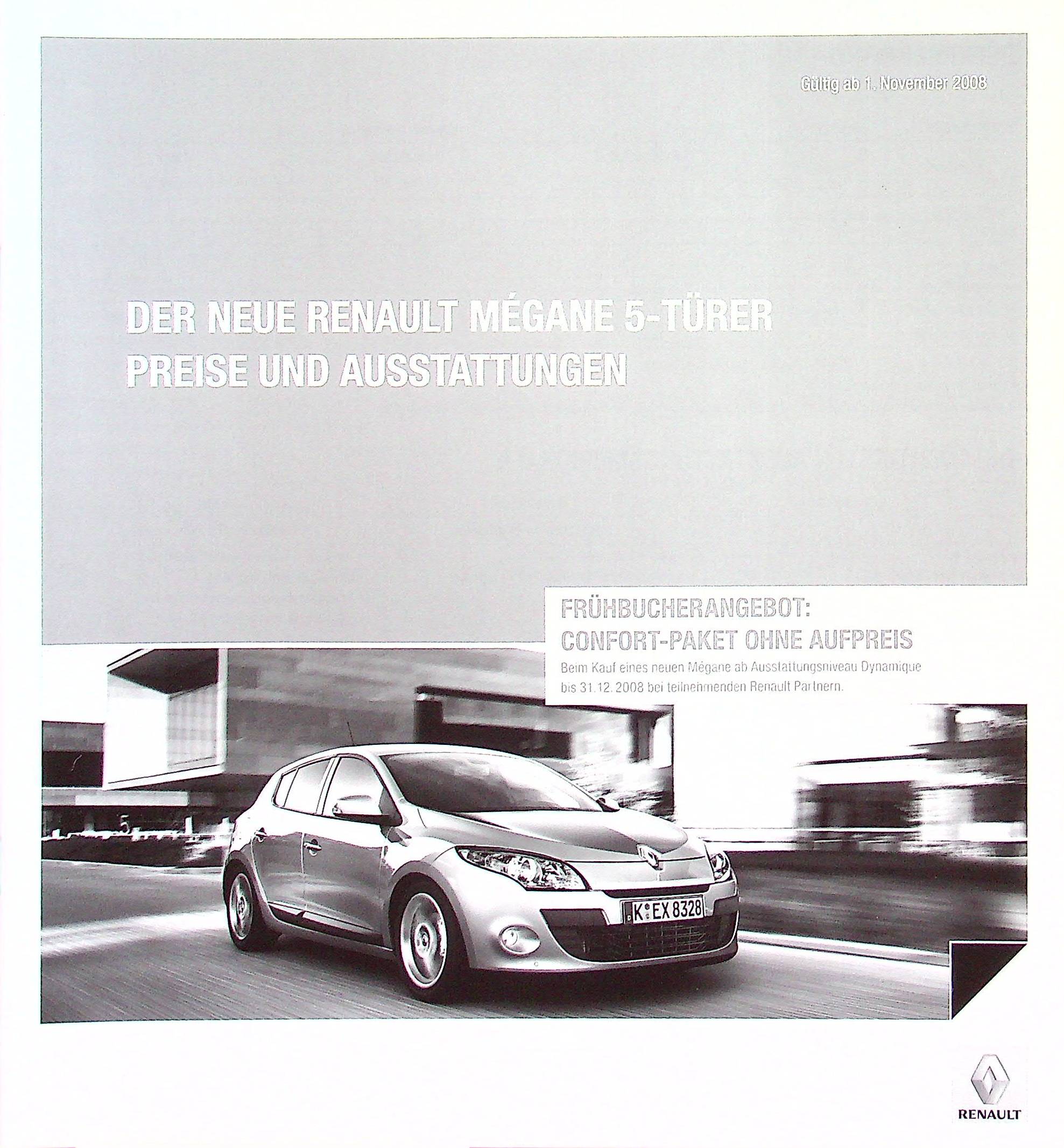 Renault Megane - Preisliste & Extras - Prospekt 11/2008