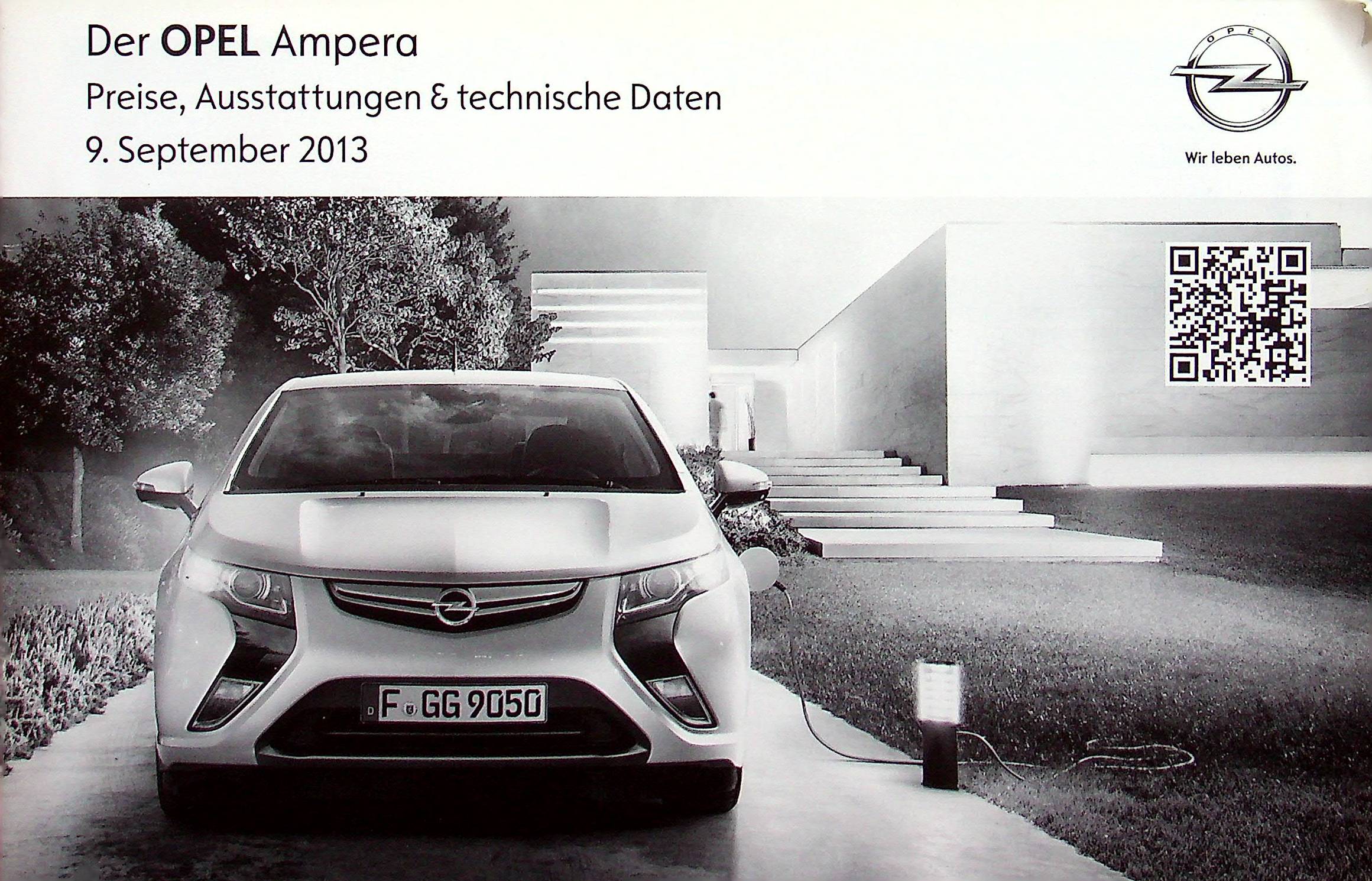 Opel Ampera - Preisliste & Extras - Prospekt 09/2013