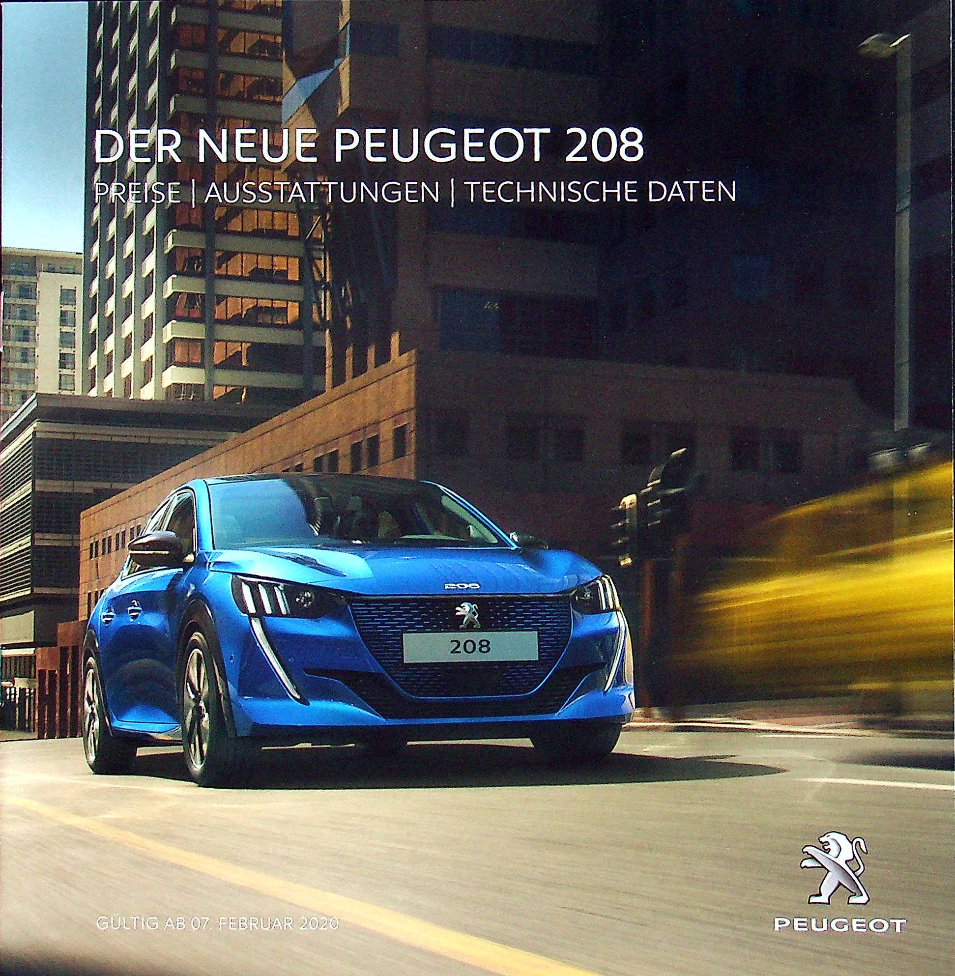 Peugeot 208 - Preisliste & Extras - Prospekt 02/2020
