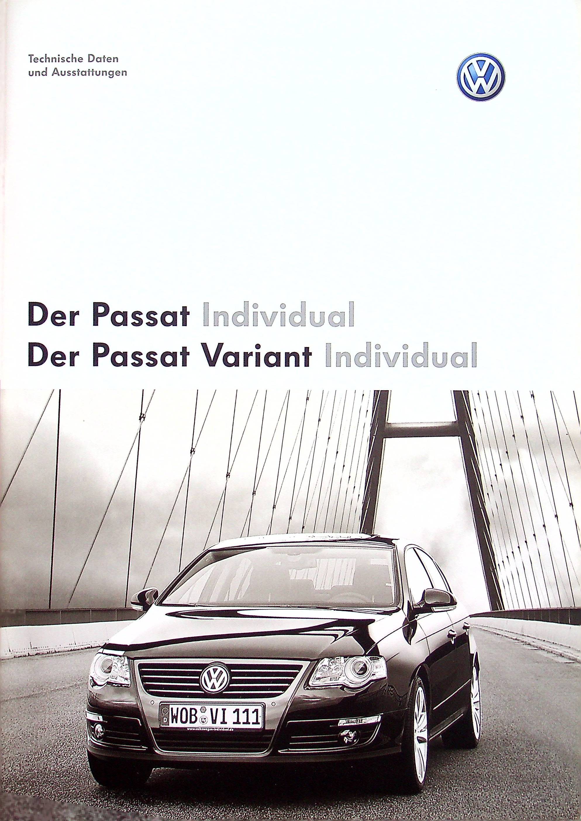 VW Passat B6 + Variant Individual tech. Daten Prospekt 06/2006