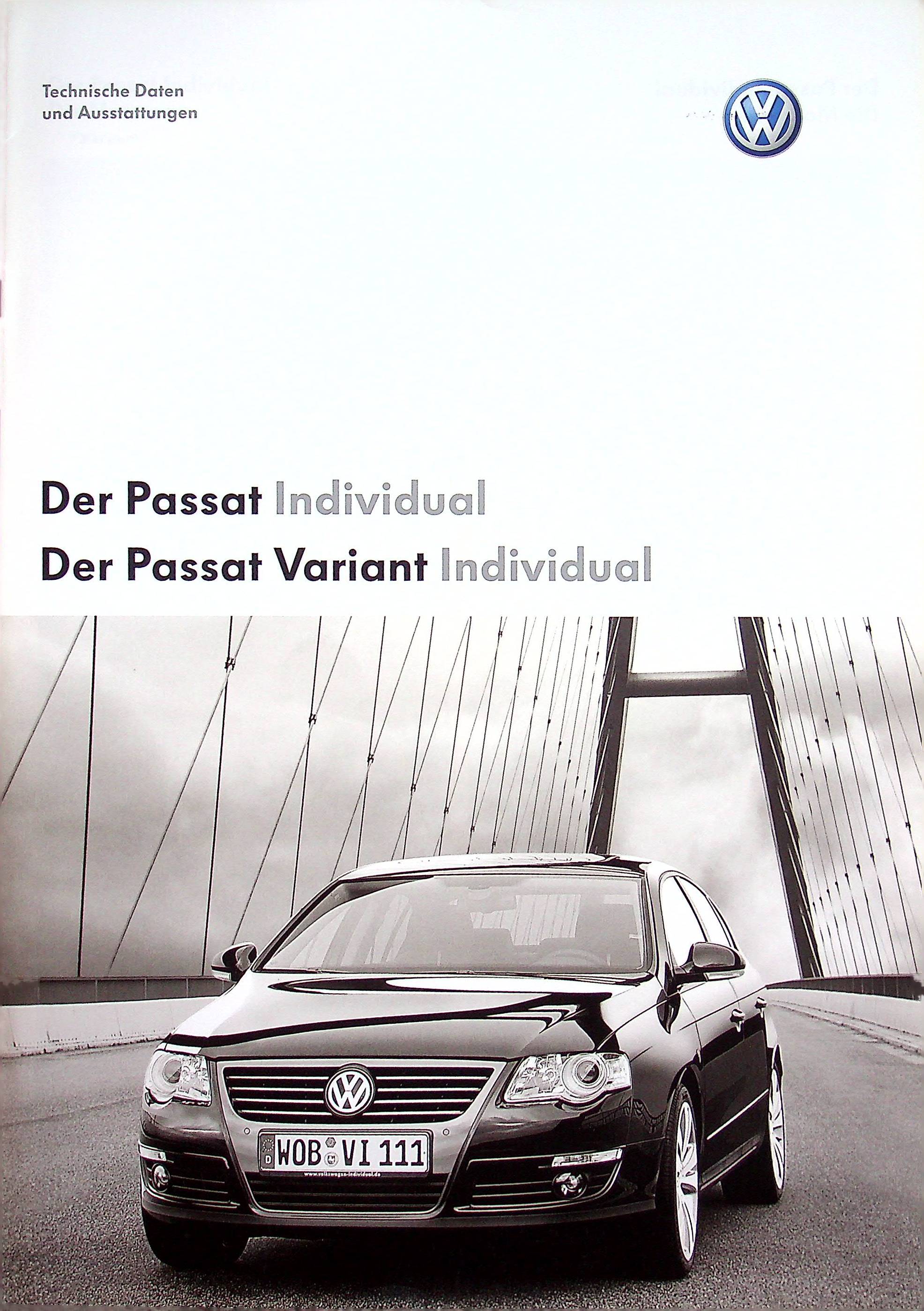VW Passat B6 + Variant Individual tech. Daten Prospekt 06/2007
