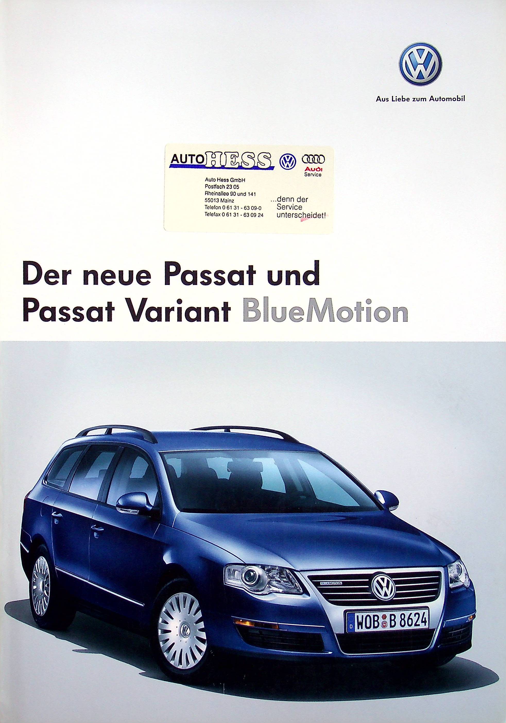 VW Passat B6 + Variant - BlueMotion - Prospekt 02/2007