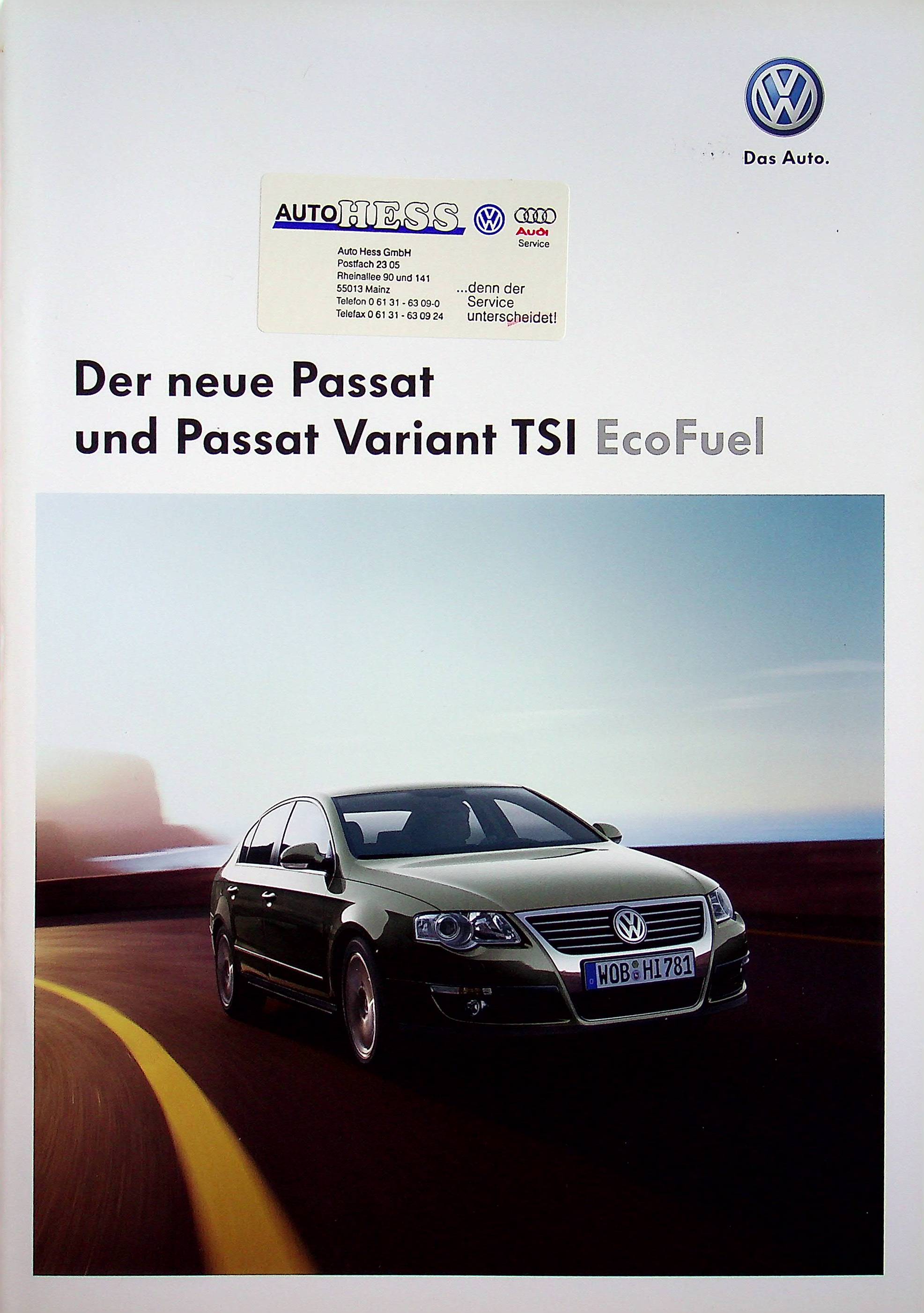 VW Passat B6 + Variant - TSI EcoFuel - Prospekt 01/2009
