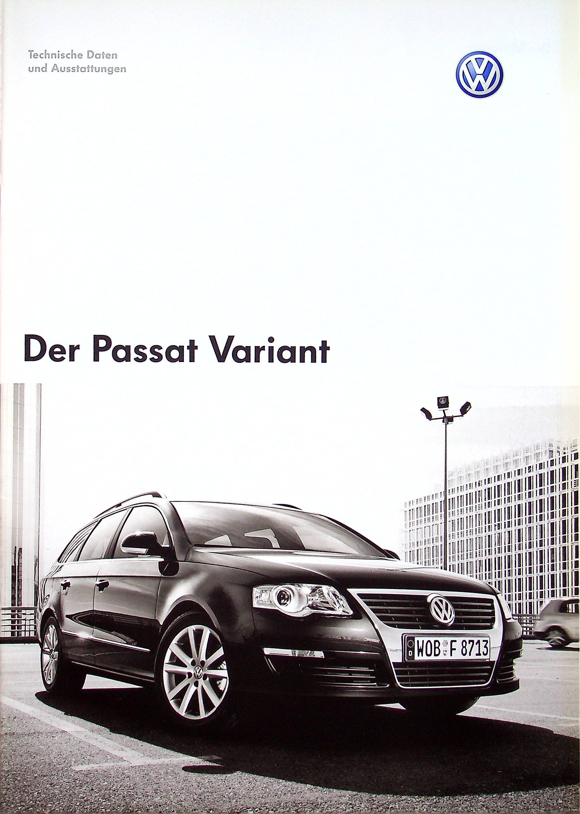 VW Passat B6 Variant - tech. Daten & Ausstattungen - Prospekt 05/2006