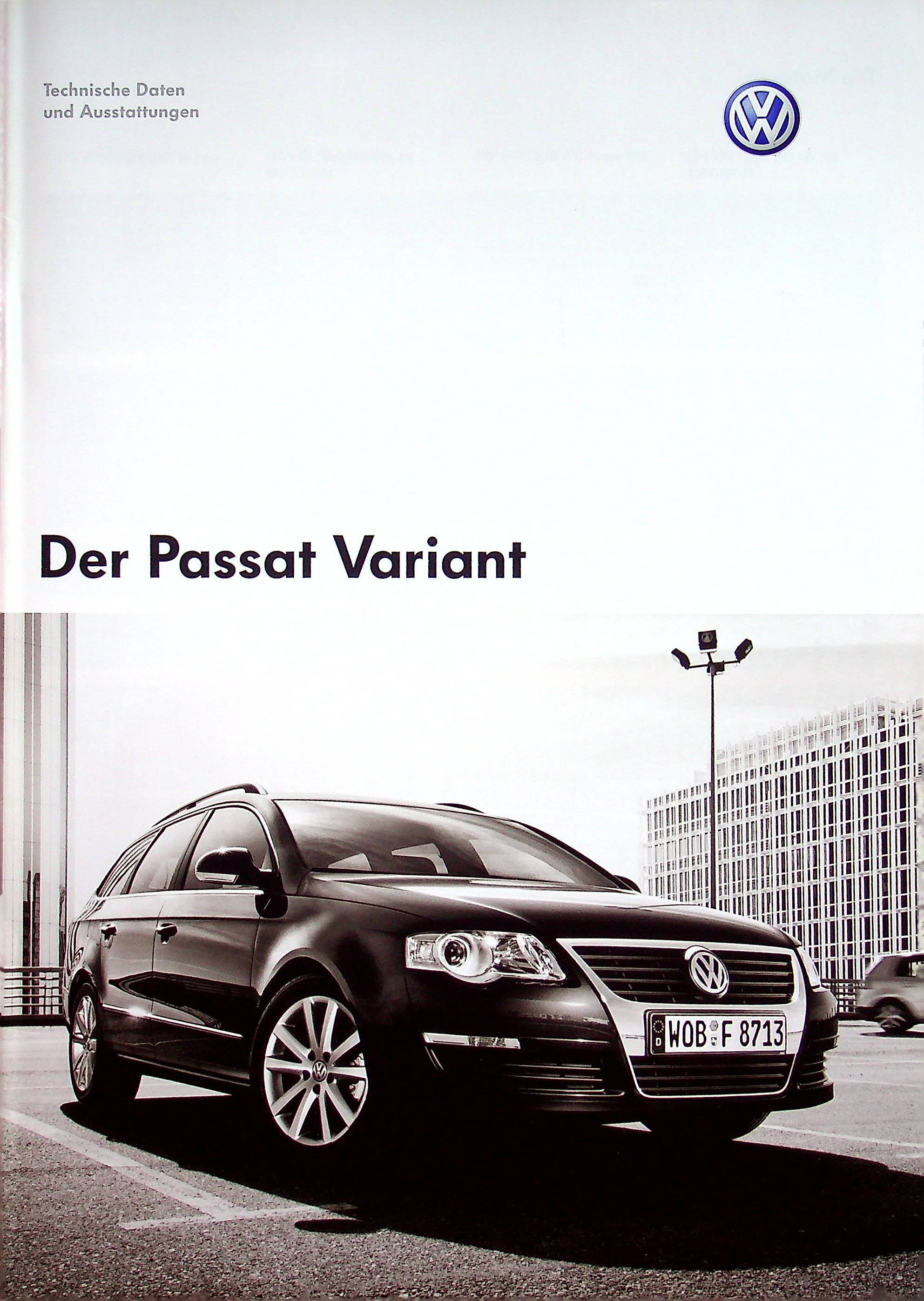 VW Passat B6 Variant - tech. Daten & Ausstattungen - Prospekt 05/2007