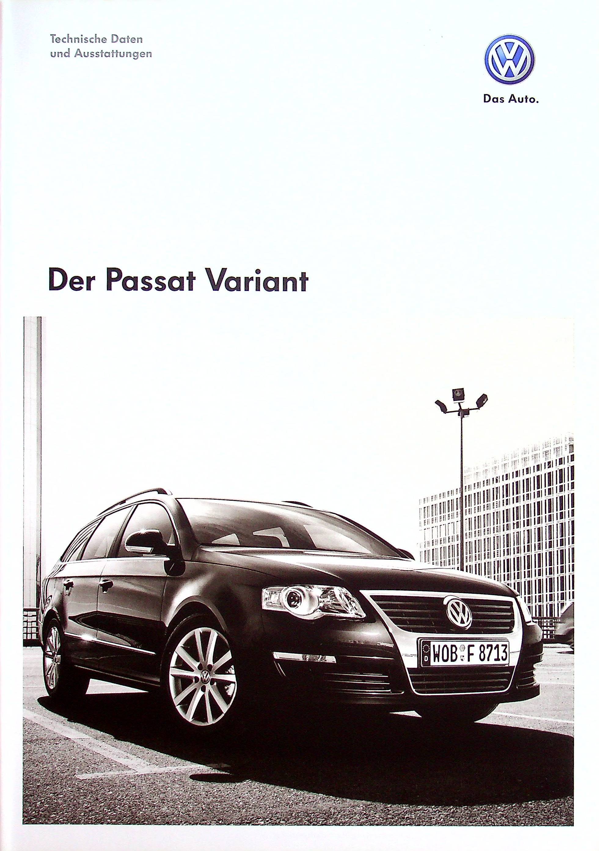 VW Passat B6 Variant - tech. Daten & Ausstattungen - Prospekt 05/2008
