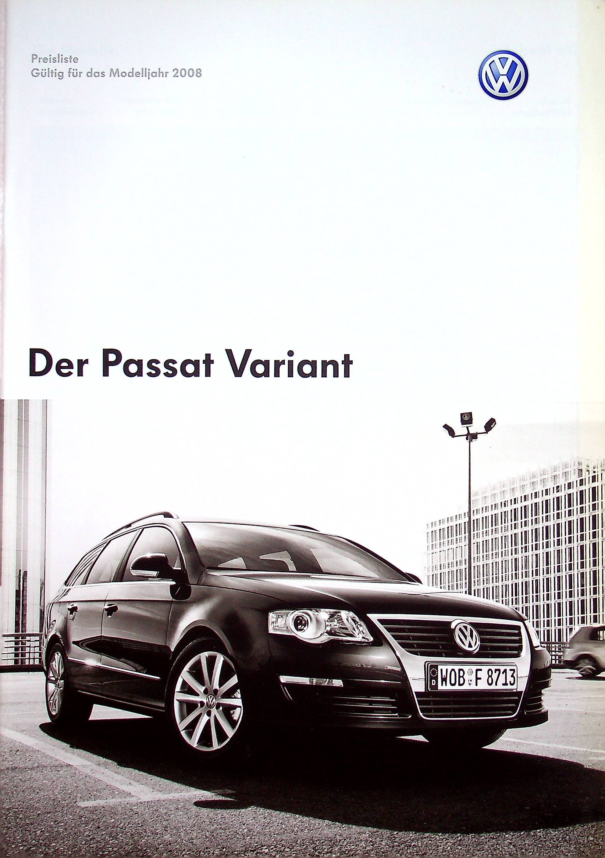VW Passat B6 Variant - Preisliste & Extras - Prospekt 05/2007