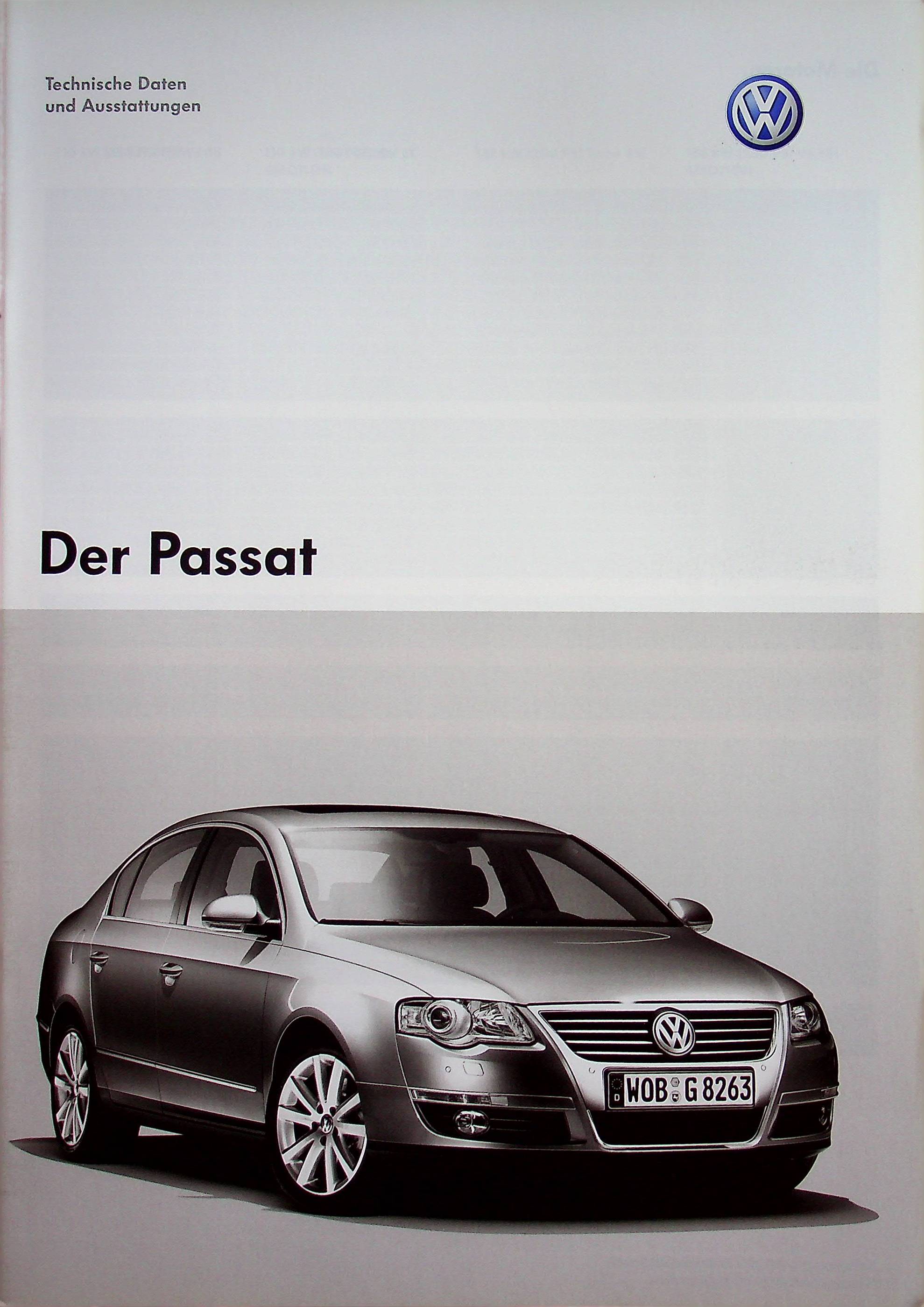 VW Passat B6 - technische Daten & Ausstattungen - Prospekt 05/2006