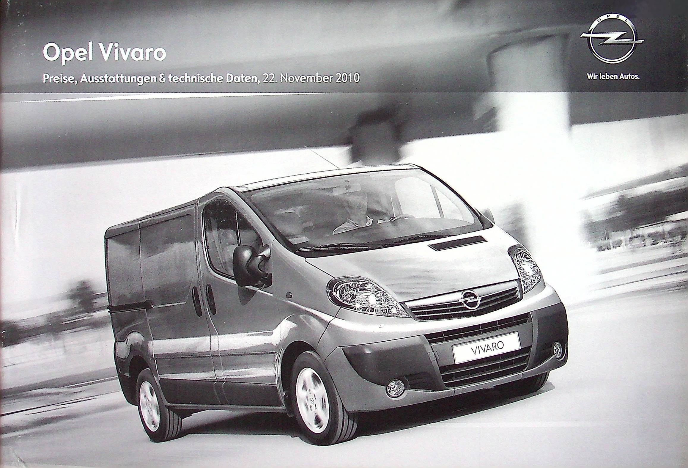 Opel Vivaro - Preisliste & Extras - Prospekt 11/2010