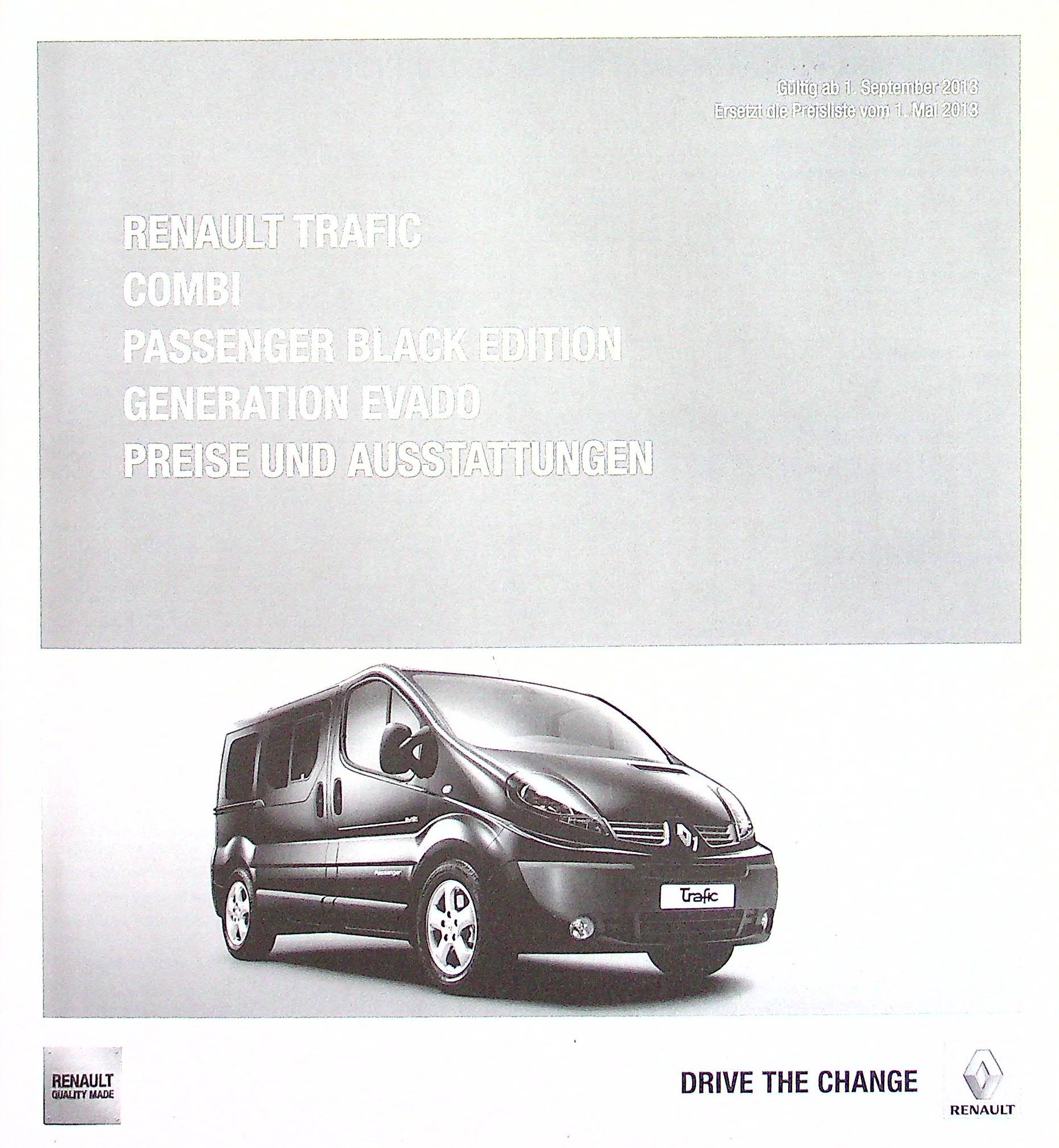 Renault Trafic Combi - Preisliste & Extras - Prospekt 09/2012