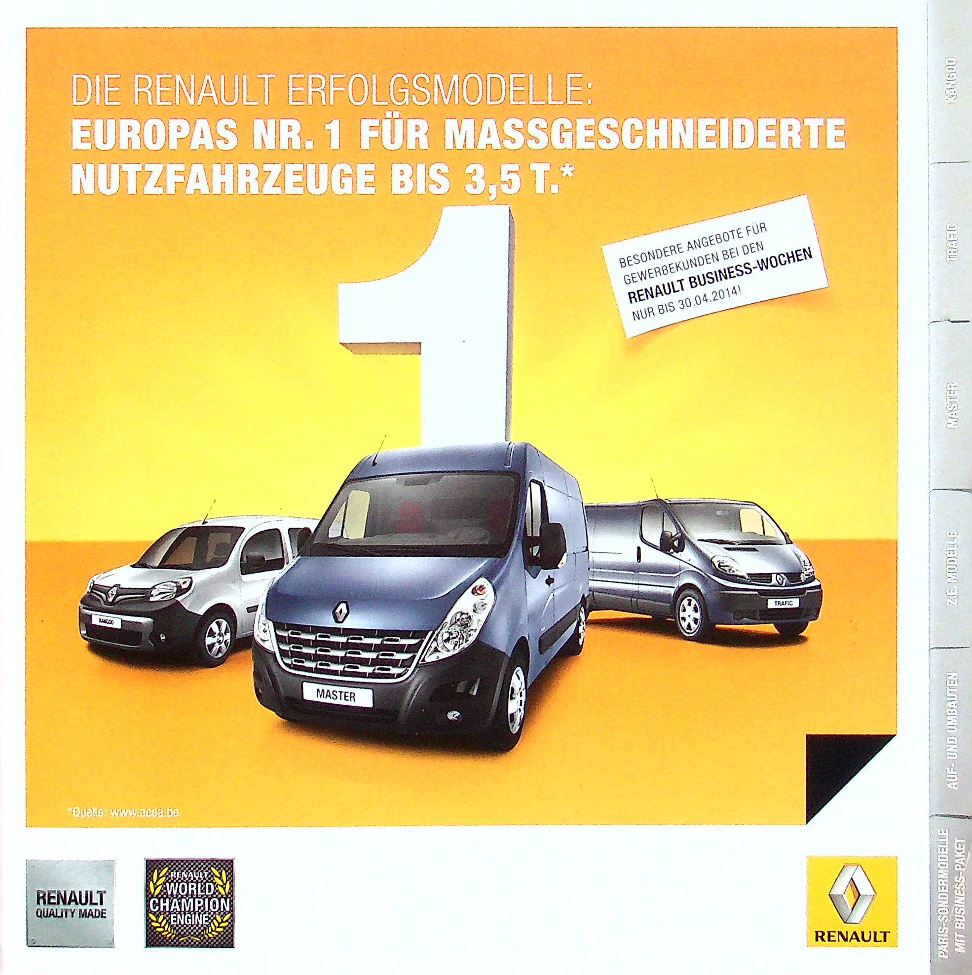 Renault Trafic - Master - Kangoo Rapid Prospekt 2014