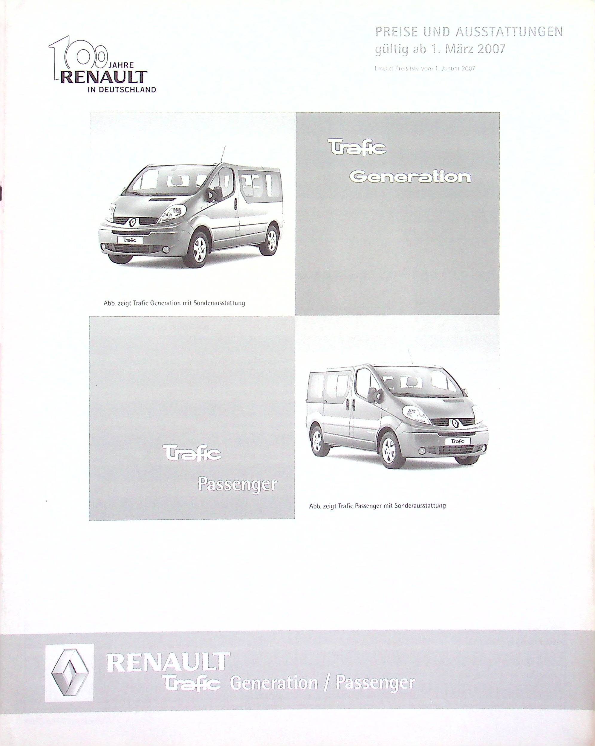 Renault Trafic Combi - Preisliste & Extras - Prospekt 03/2007