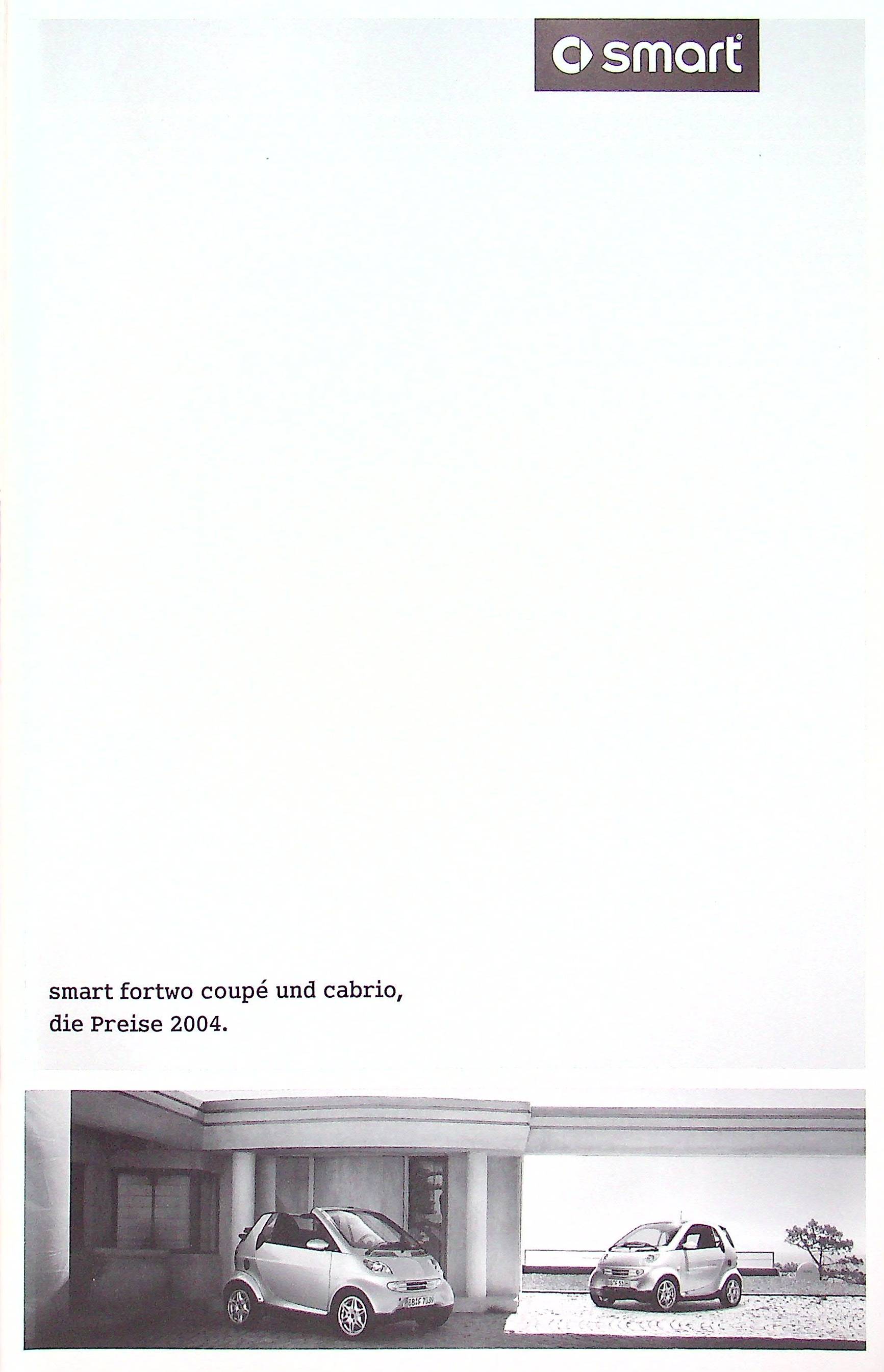 Smart Fortwo + Cabrio - Preise & Extras - Prospekt 02/2004