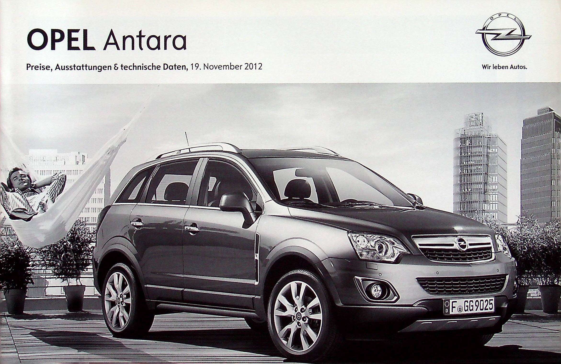 Opel Antara - Preisliste & Extras - Prospekt 11/2012